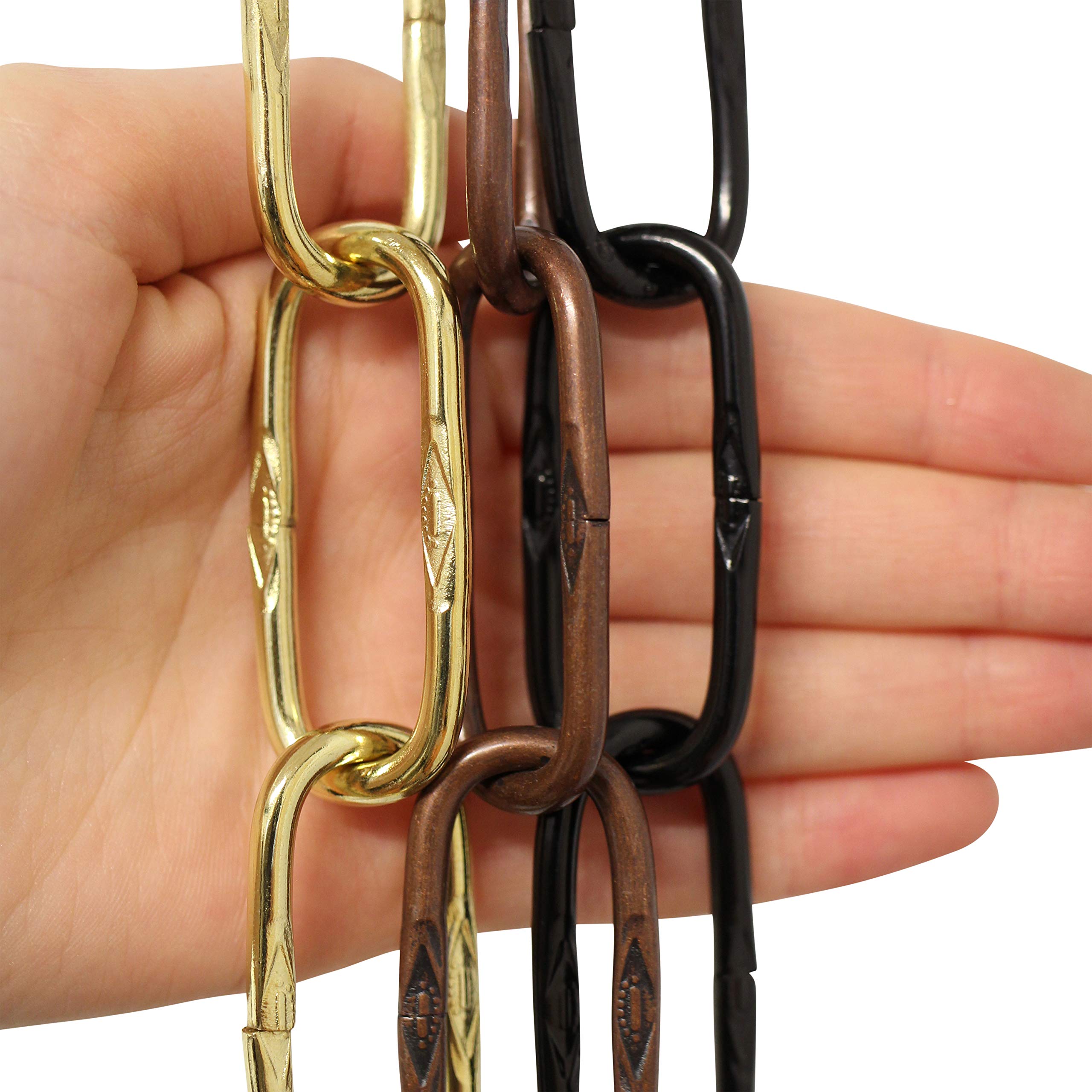 RCH Hardware Steel Chandelier Chain, 3 Feet, Antique Brass, Model CH-S58-40-AB-3, Alloy Steel