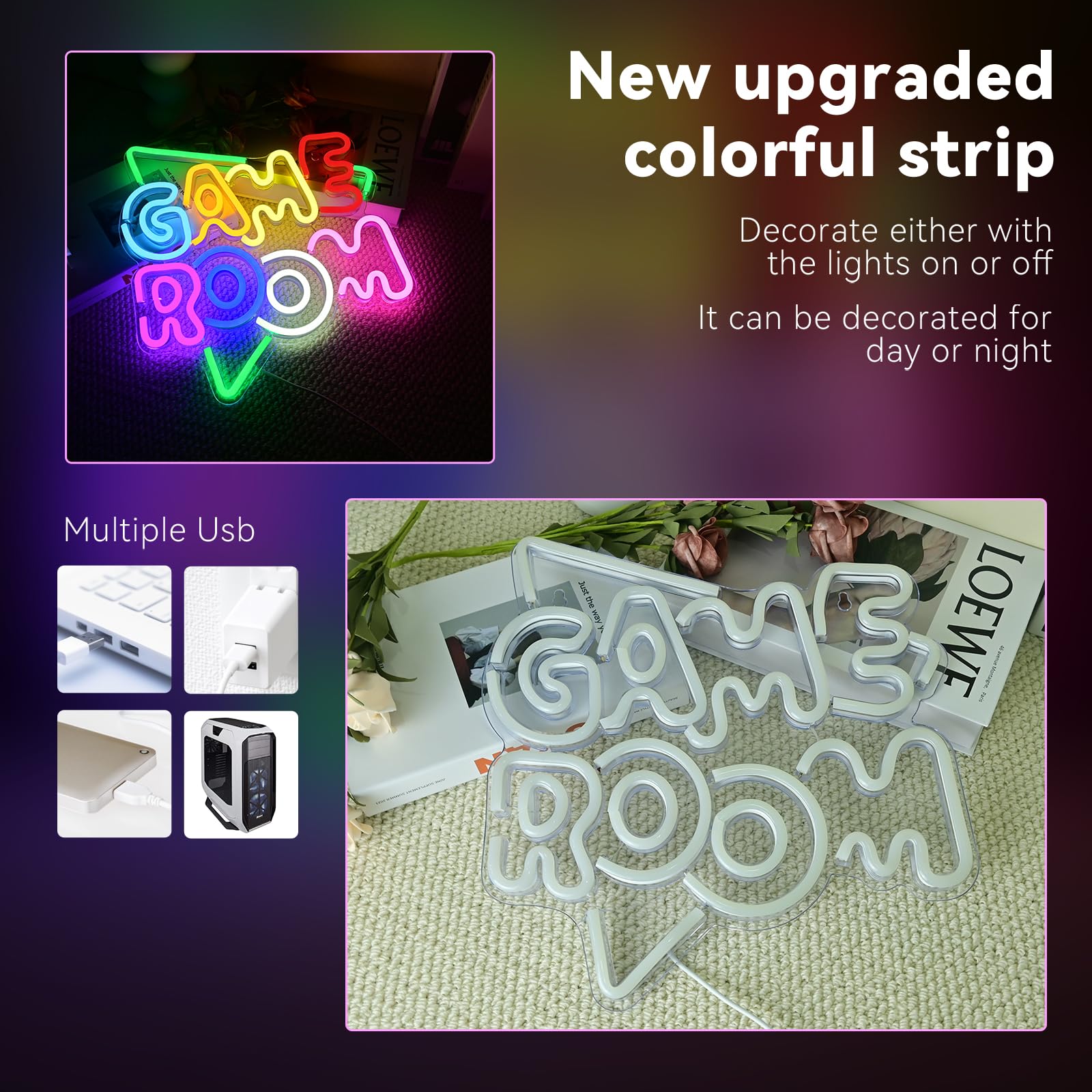 gamerneon Neon Sign for Game Room - LED Gaming Wall Light, Colorful Green Decor for Boys Bedroom, Gamer Zone, Man Cave