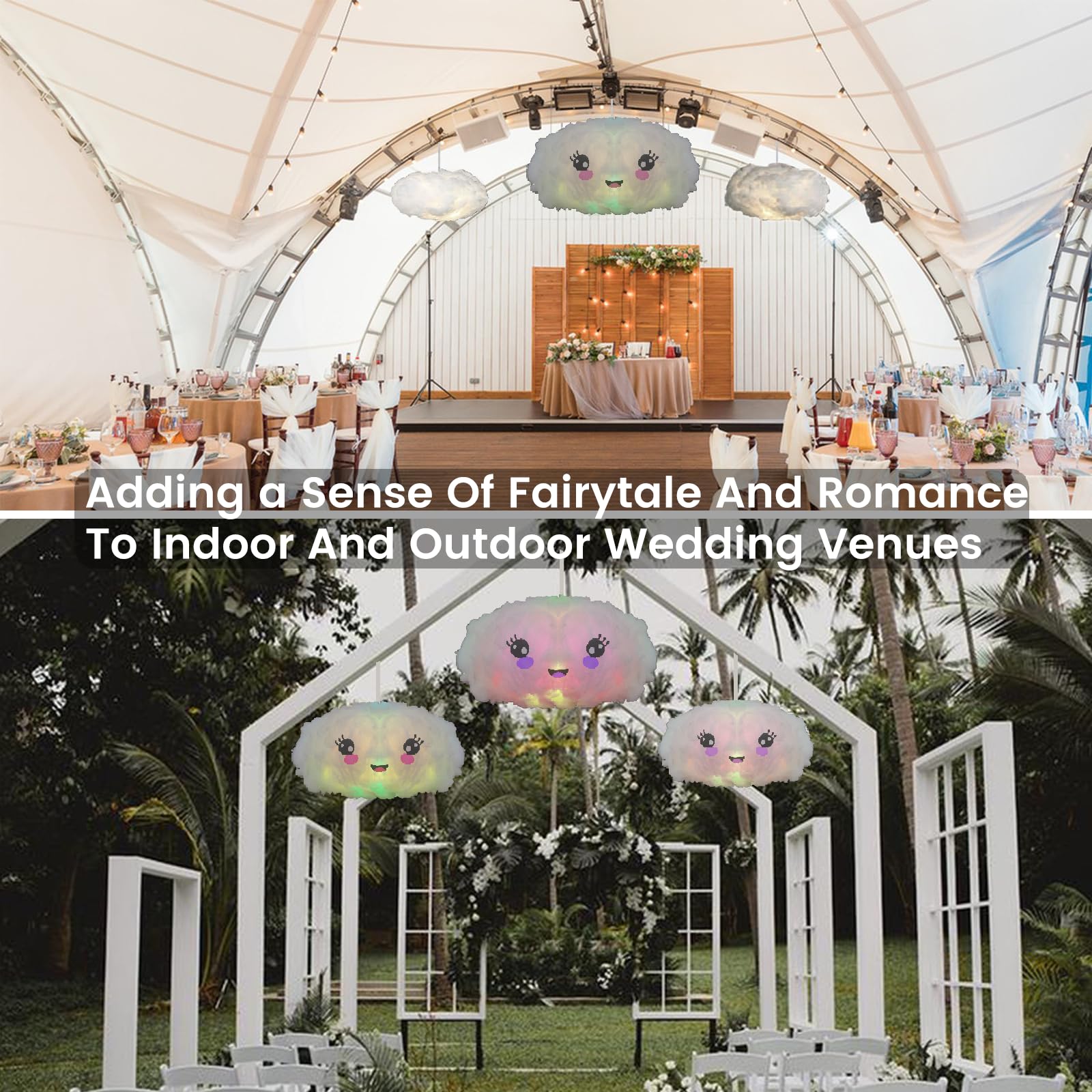 Tbmjttf 3D Floating Cloud Lamp Smart App And Remote Control, Fluffy Cloud Night Light Hanging Rgb Lights For Ceiling Music Sync,