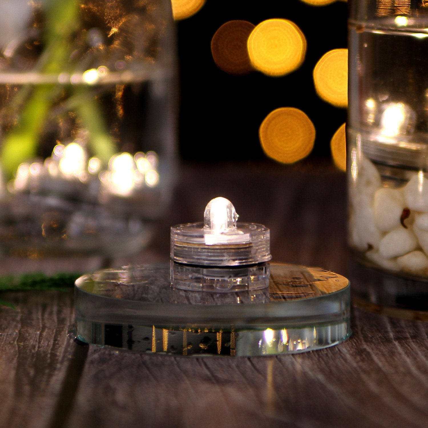 Agptek 24X Led Submersible Waterproof Wedding/Party/Floral Decoration Tea Vase Battery Light Candles-Warm White