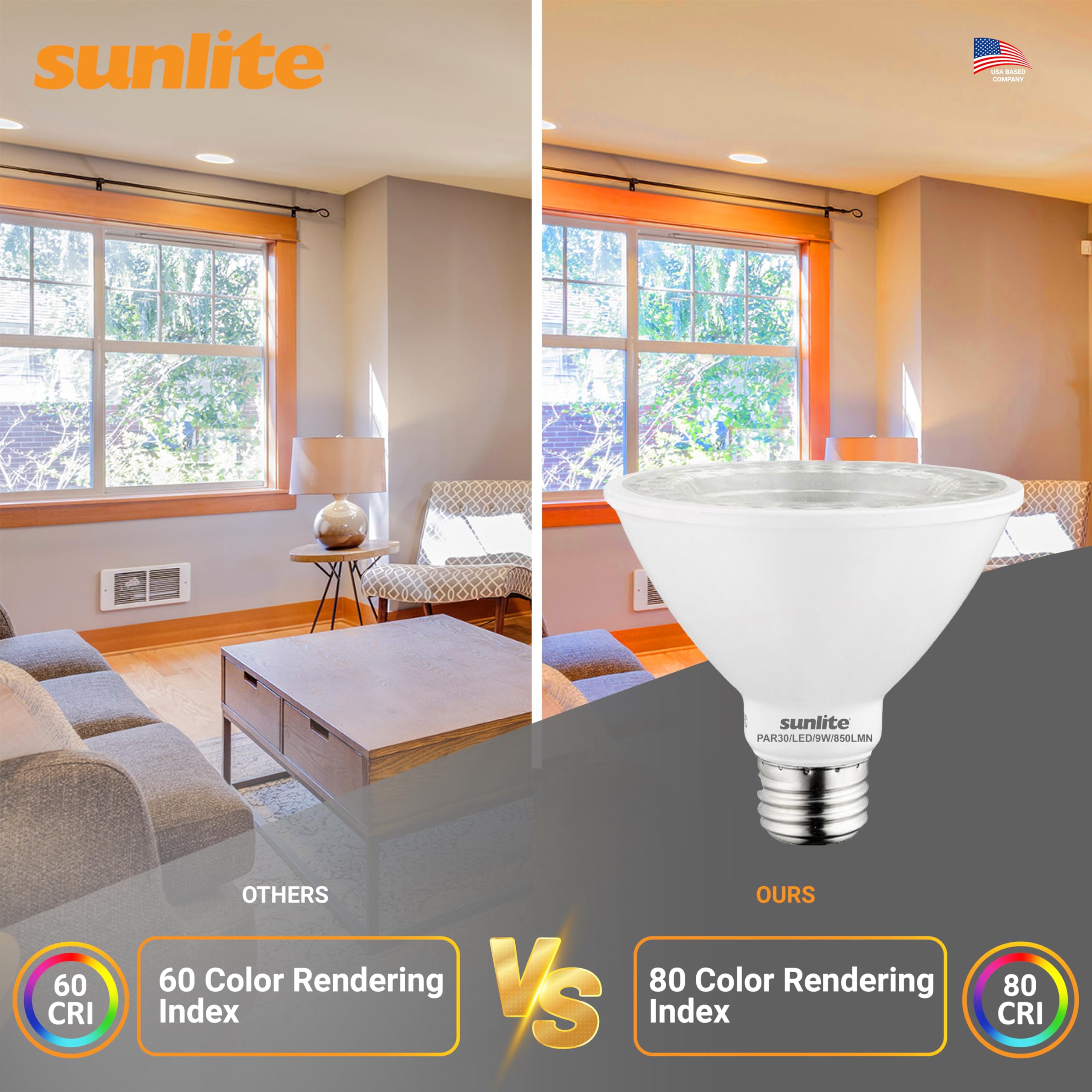 Sunlite LED PAR30 Short Neck Flood Light Bulb, 9W (75W Equivalent), 850 Lumens, Dimmable, 5000K Daylight, 6 Count, ET