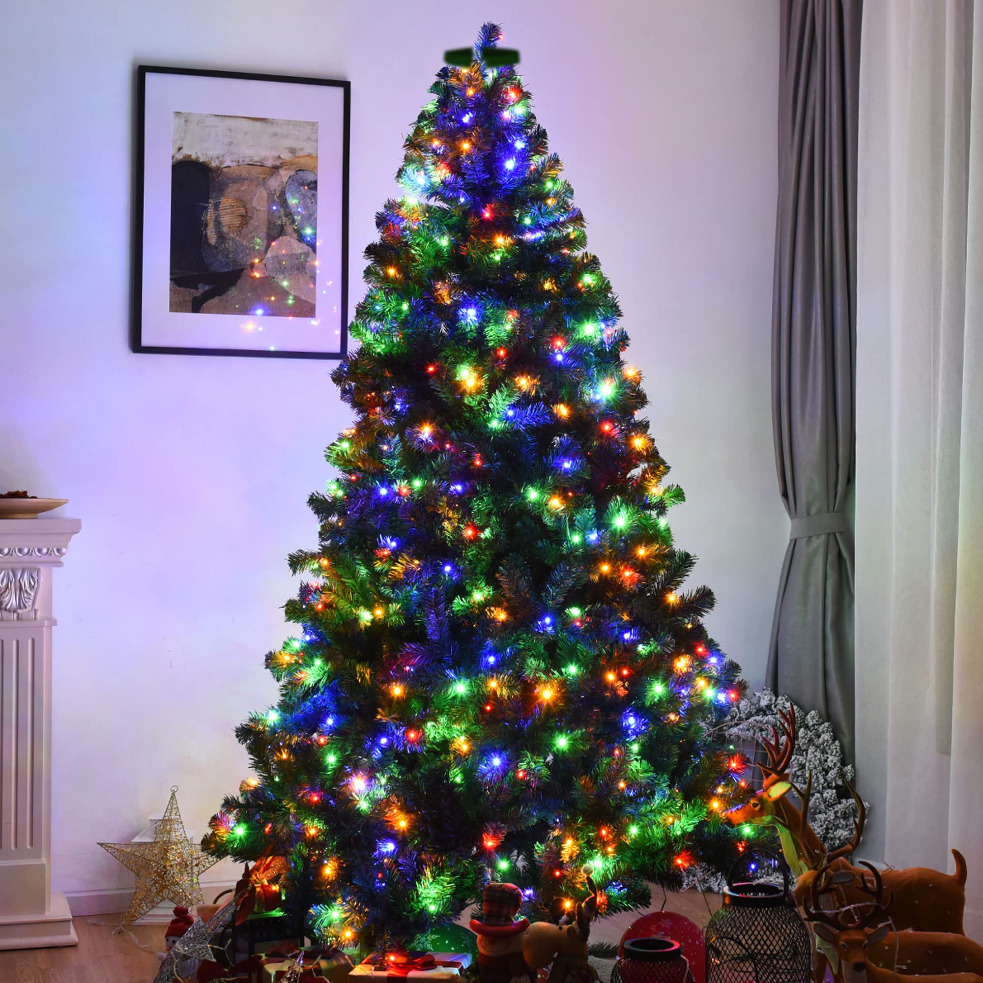 Dazzle Bright Christmas Tree Lights, 448 LED Waterfall Tree Topper Lights with Remote & 8 Lighting Modes, 8.2FT X 16 Lines Chris