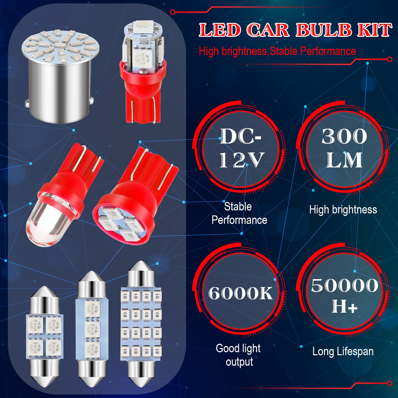 Frienda 70 Pieces Led Car Bulb Kit Interior Car Lights Led Dome Light 31 Mm 36 Mm 41 Mm T10 Bulbs Festoon Bulbs For Car Interior
