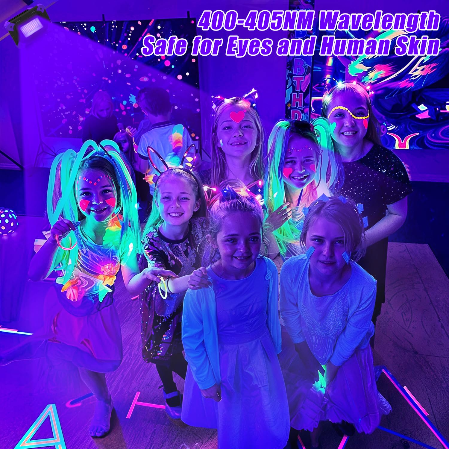 T-SUN Rechargeable Black Lights, Battery Powered Black Lights for Fishing Portable Blacklights for Glow Party Body Paint Fluores