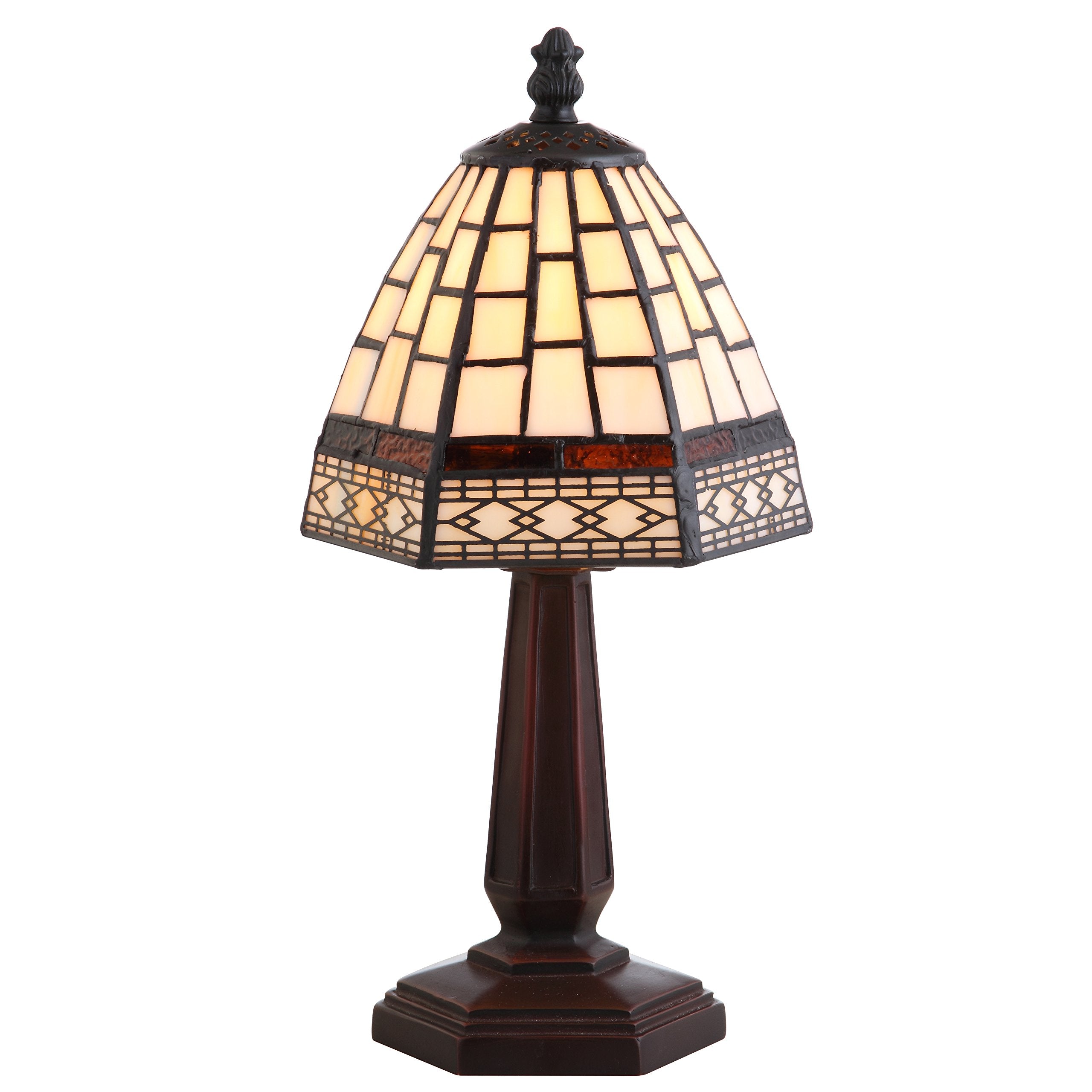JONATHAN Y JYL8016B Carter Tiffany-Style 12'' LED Table Lamp, Red/Yellow for Bedroom, Living Room, Kitchen, Home Office, Kids Ro