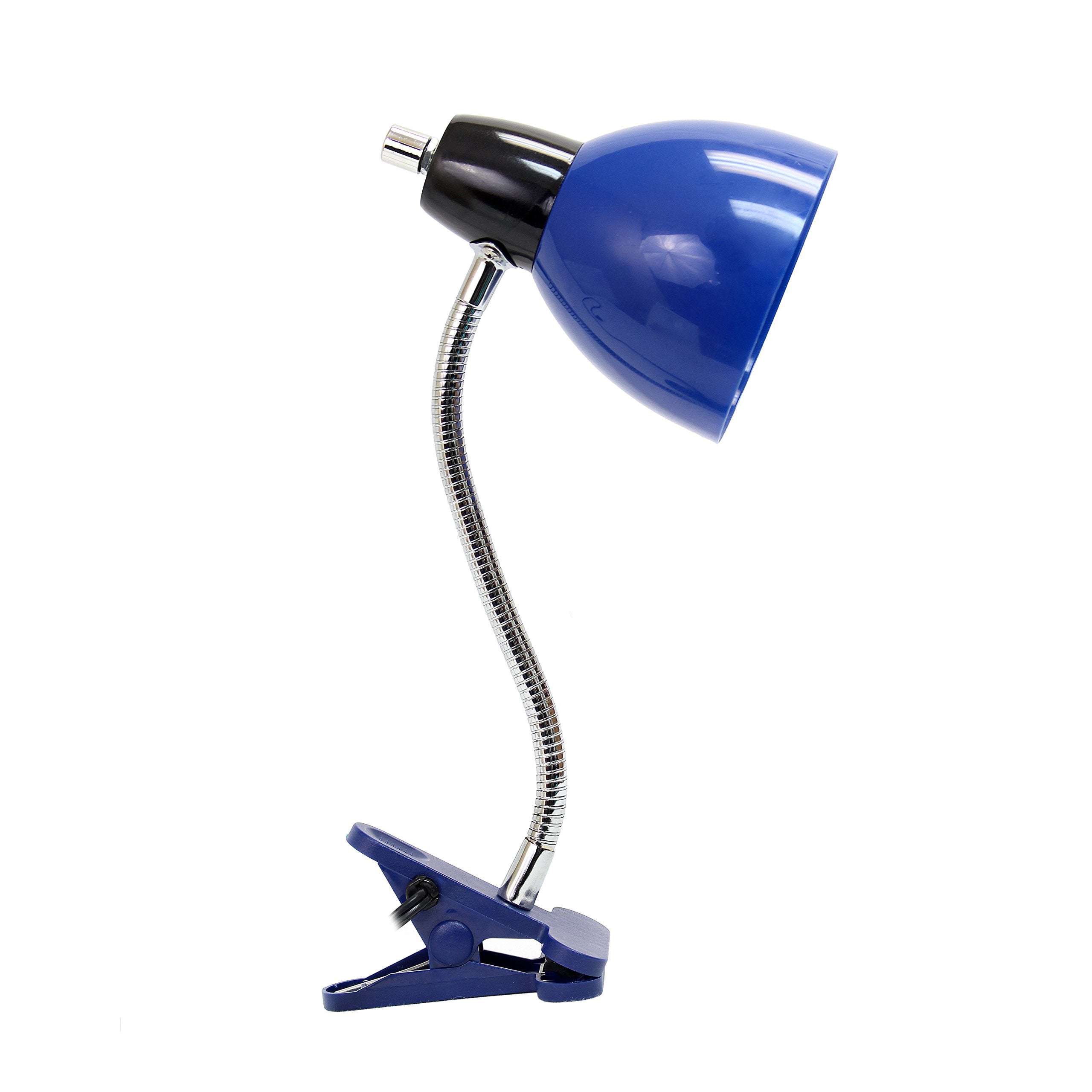 Simple Designs Adjustable Desk Clip Lamp, Blue, Model Ld2014-Blu, Ideal For Desks And Nightstands