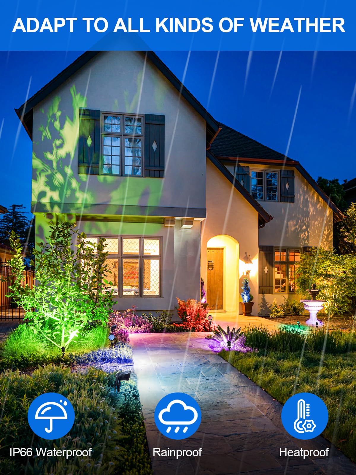 Doreio 10W Rgbw Outdoor Spotlights With Remote Control - Waterproof Led Landscape Lights, 1 Pack