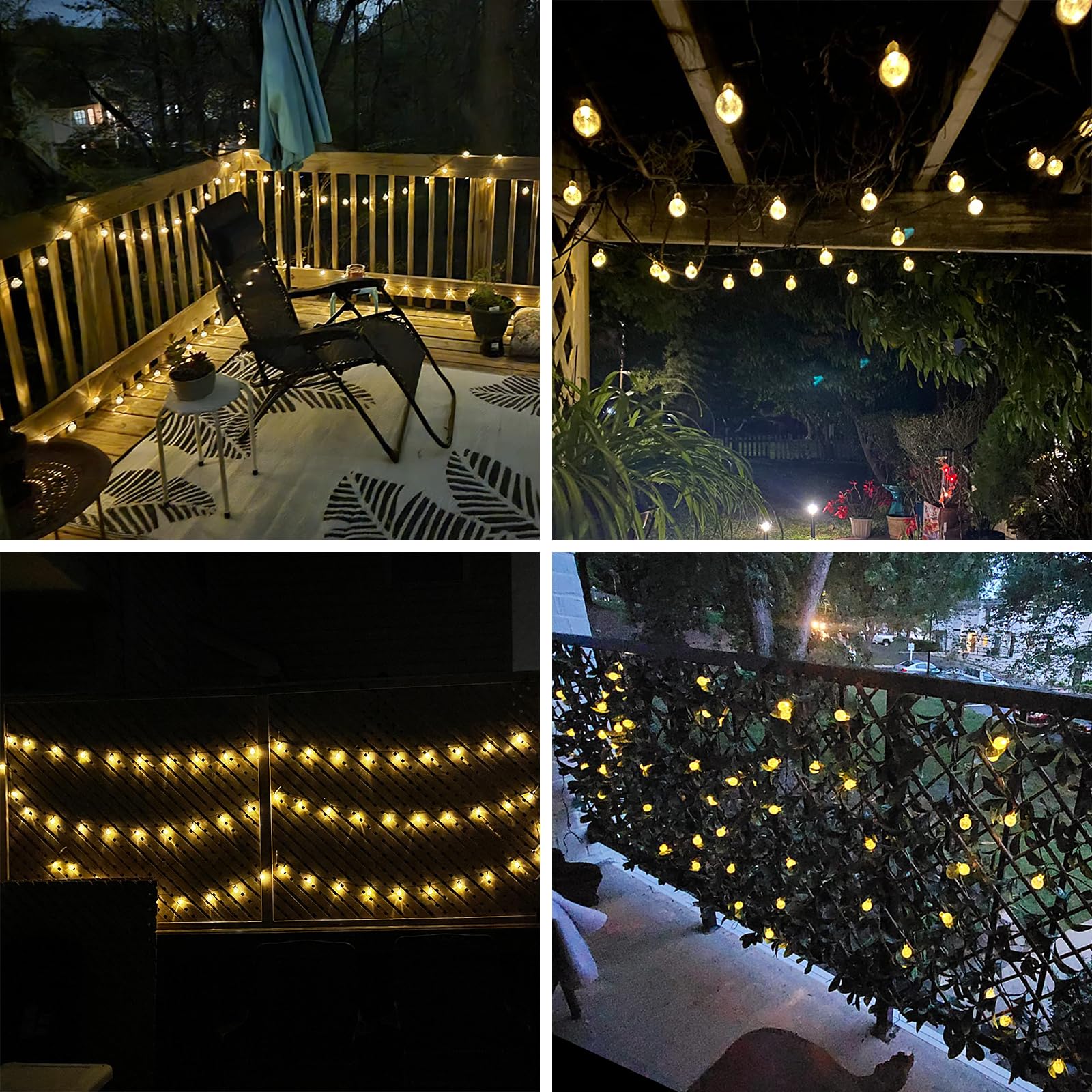 Lorryte 2-Pack 64Ft 100 Led Crystal Globe Solar String Lights Outdoor, Waterproof Solar Lights For Outside, 8 Lighting Modes Pat