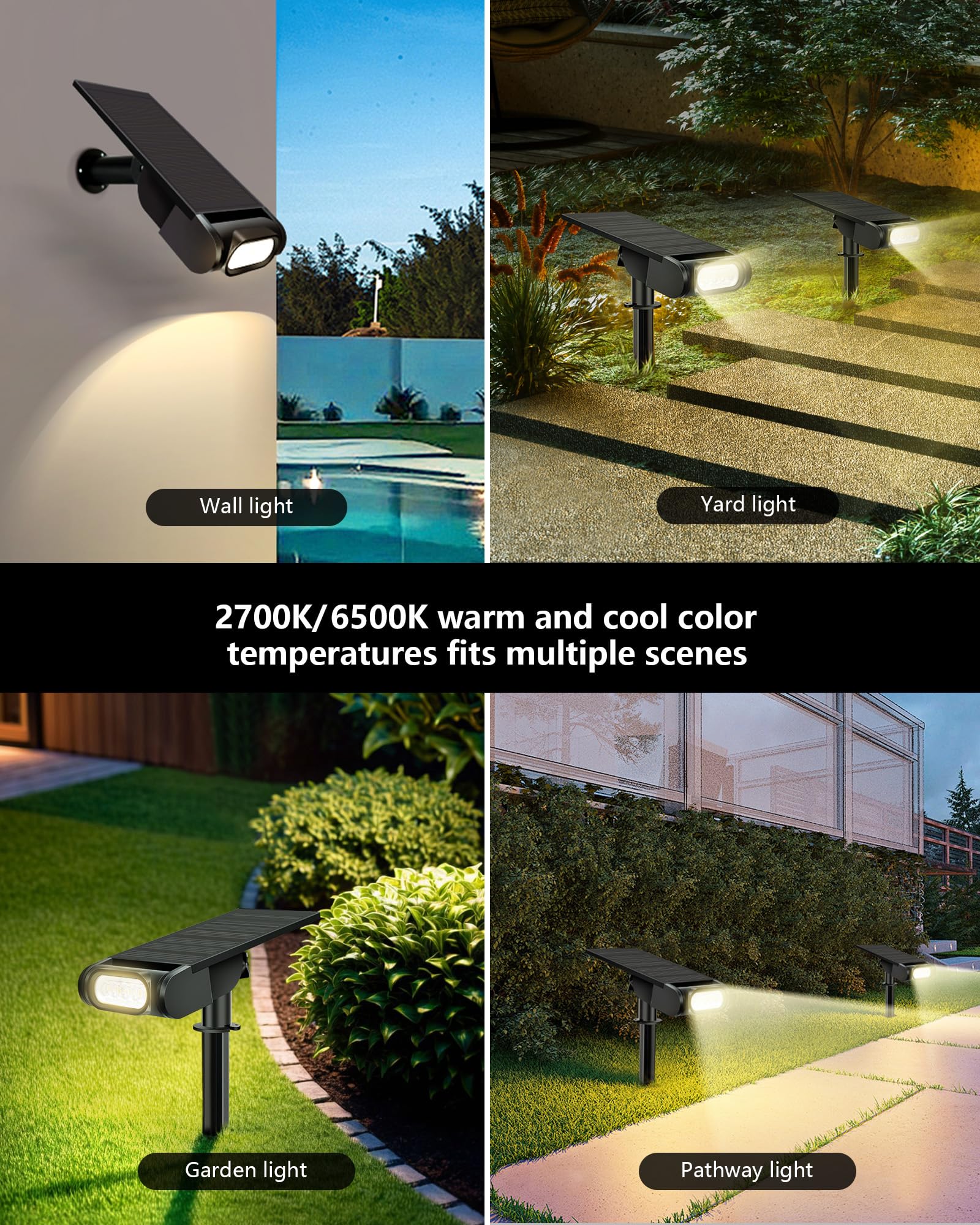 Brthera Color Changing Solar Spot Lights Outdoor, Solar Landscape Spotlights, Solar Uplights For Tree With Remote Timer, Ip67 Waterproof Rgb Outdoor Lights For Garden Yard Pathway Patio (4 Pack)