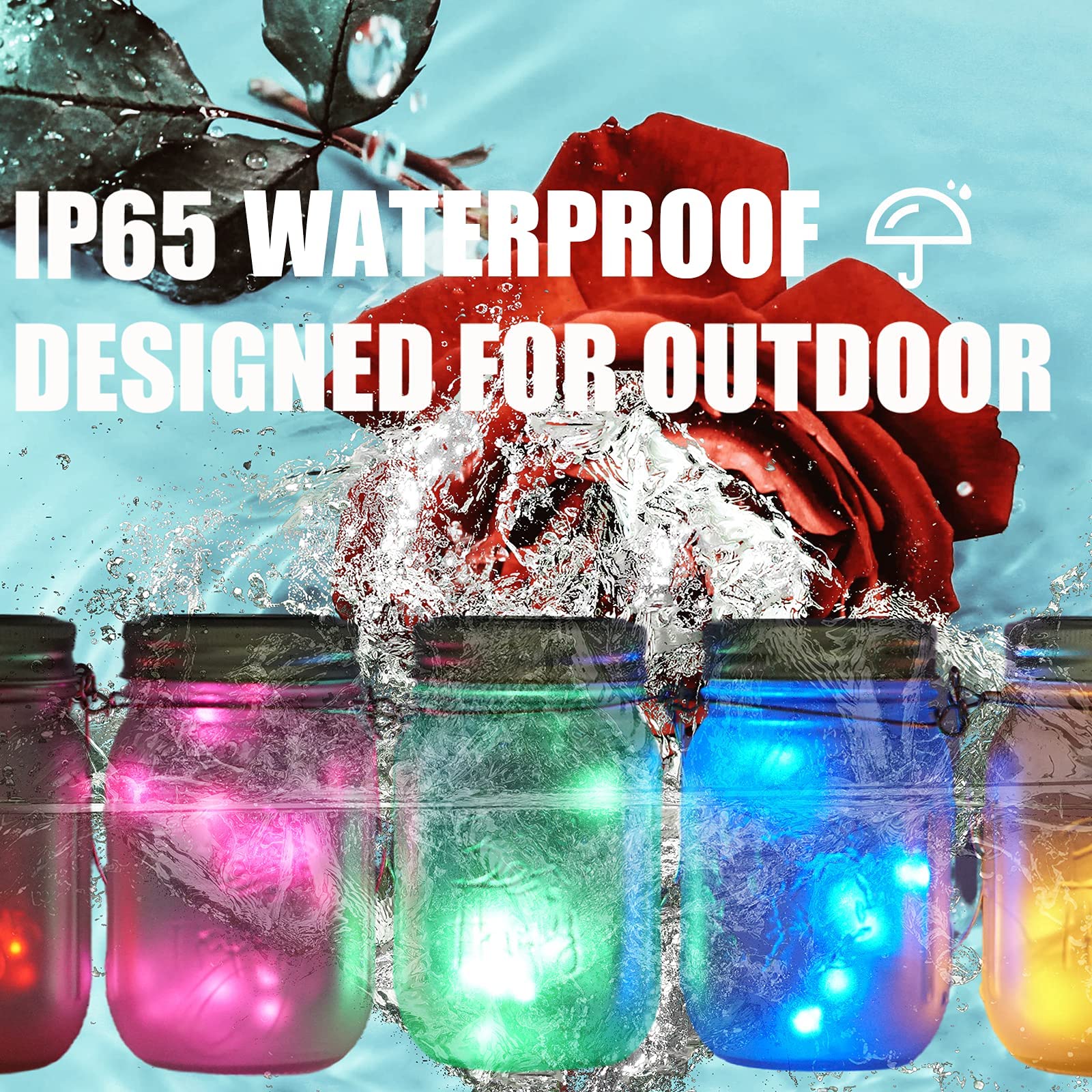 10 Pack 30 Led Solar Mason Jar Lid String Lights,Fairy Lights String Lids Lights Including 10 Pcs Hangers,For Indoor Outdoor Wed