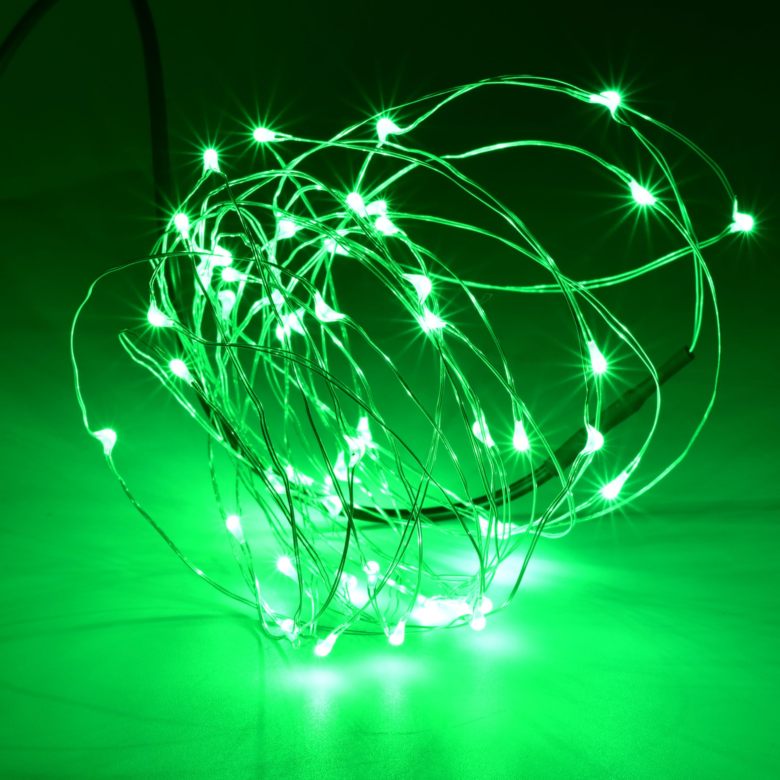 Karlling Usb Plug In Led Fairy Lights 5 Packs Of 50 Led Bulbs 16 Ft Silver Wire Waterproof Starry String Lights For Bedroom Patio Garden Party Wedding Commercial Lighting (Green)