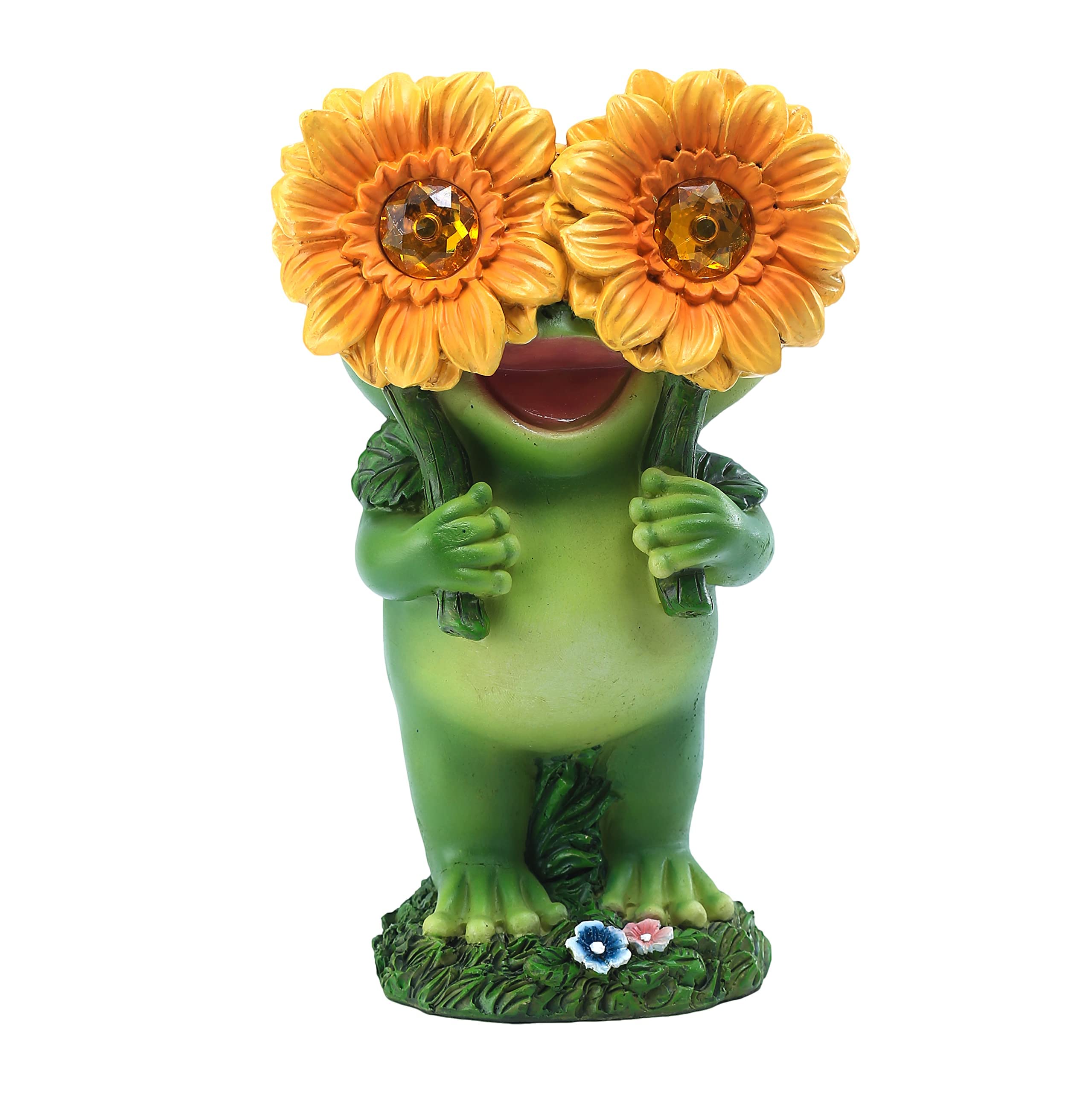 CFFOWNUG Outdoor Frog Garden Statue with Solar Light, Funny Frog Design for Mothers Day, Yard Decoration, FROG-02, Model SP-OVEY-553K