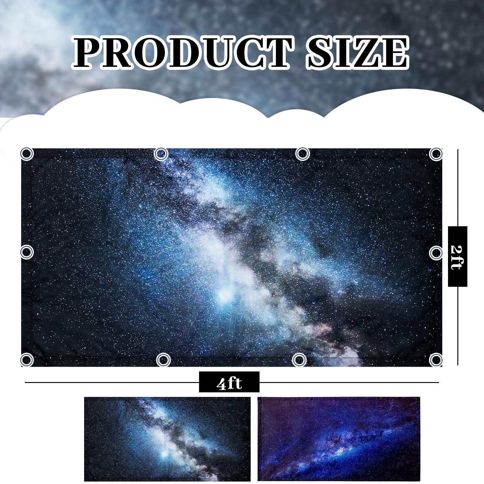 Tujoe 2 Pcs Fluorescent Light Covers For Ceiling Lights Fluorescent Light Filters Classroom Light Covers Magnetic Ceiling Cover For Office, School, Home Teacher Essential, 4 X 2 Feet (Galaxy)