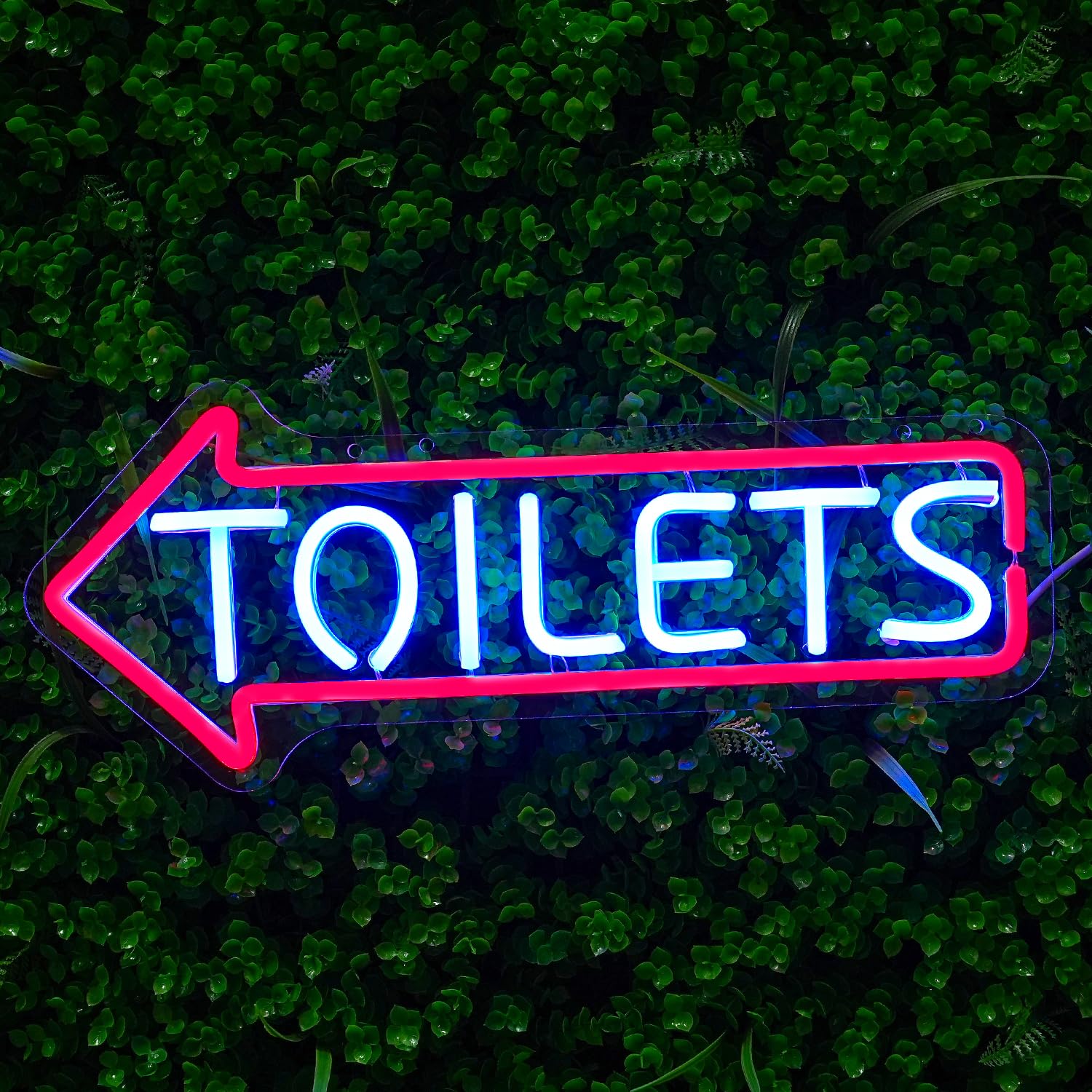 LULANMP Neon Sign for Toilets - LED Wall Decor for Bathroom, Restroom, Hotels, and Bars - 16.9inx6.7in, Plastic, b-red
