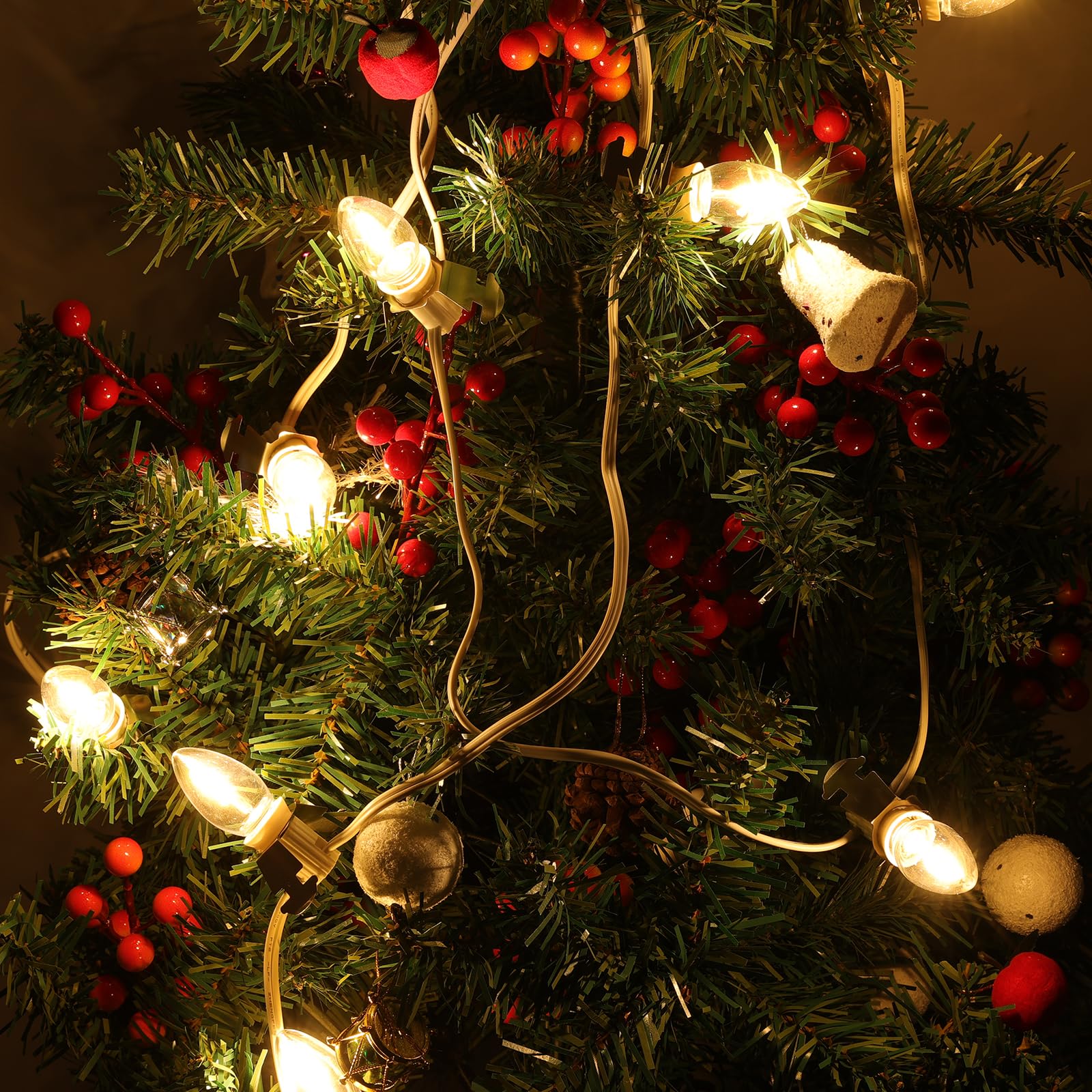 Methuker Christmas Village Lights - 10 LED Warm White Bulbs for Holiday Decoration, Model DP-10