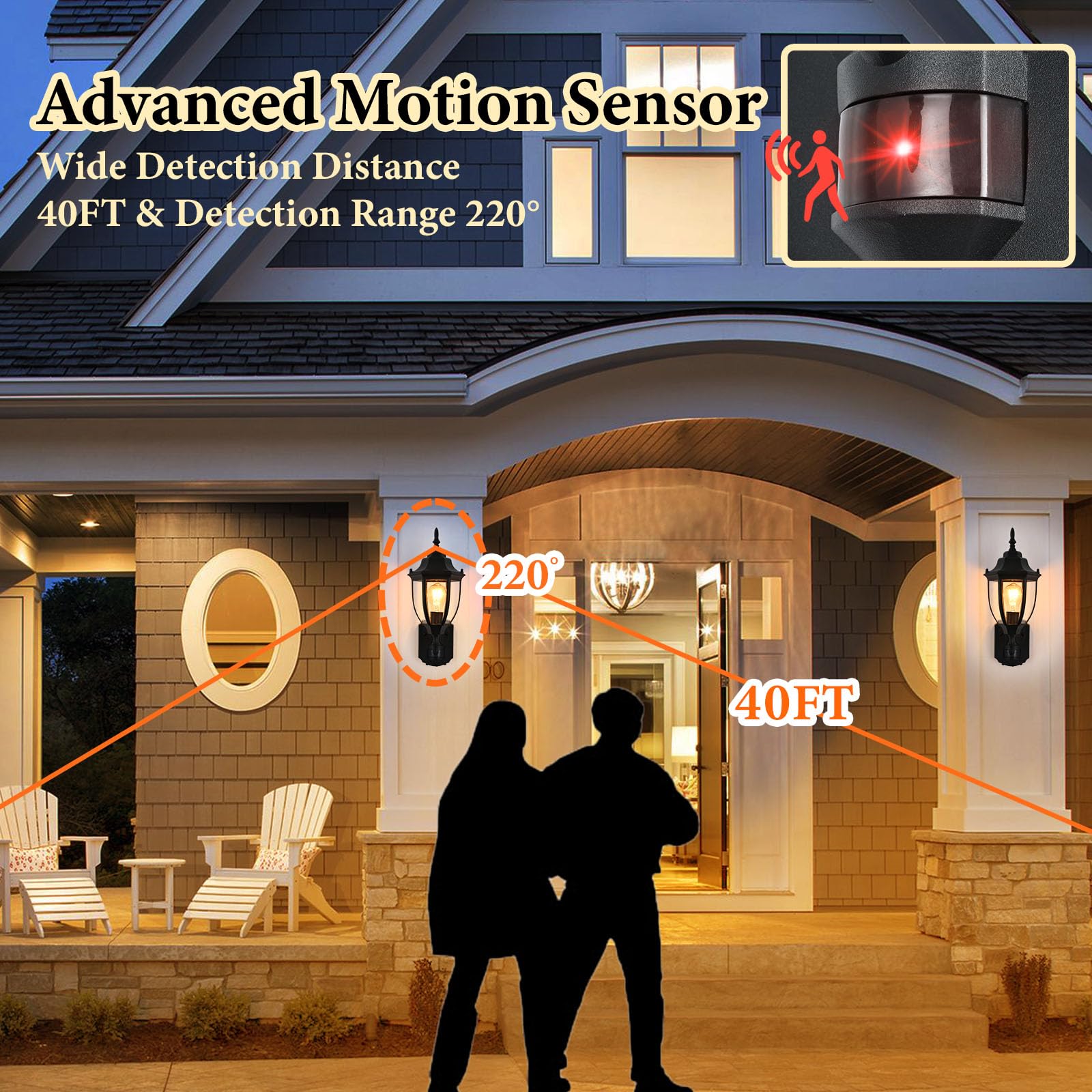 odorpower Outdoor Motion Sensor Wall Sconce, Anti-Rust Aluminum, 1 Pack, White, Model 0018-WU-SE WH