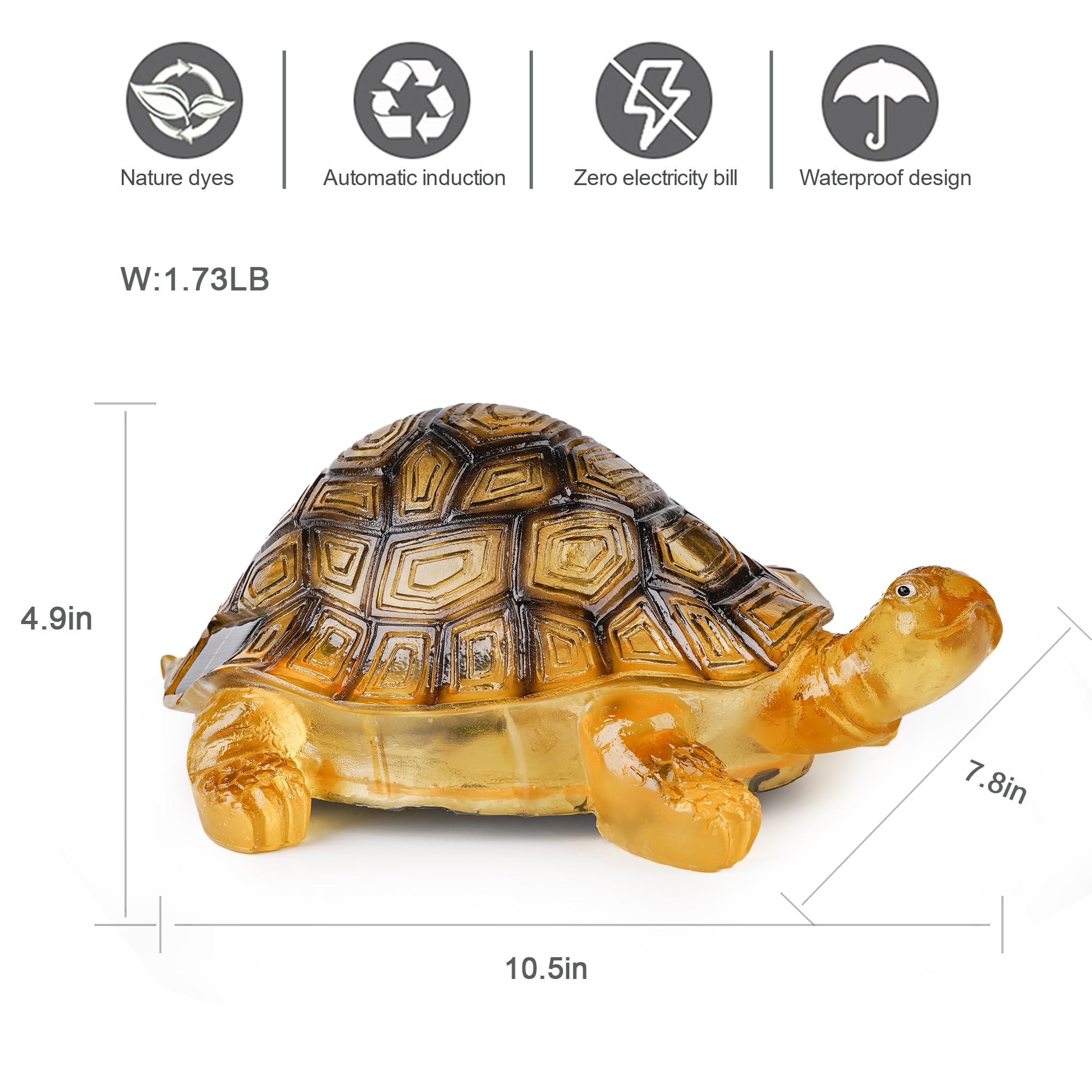 Solar Turtle Lights Deck Decorative Lighting Statue Lawn Patio Backyard Outdoor Garden Decoration Housewarming Gift