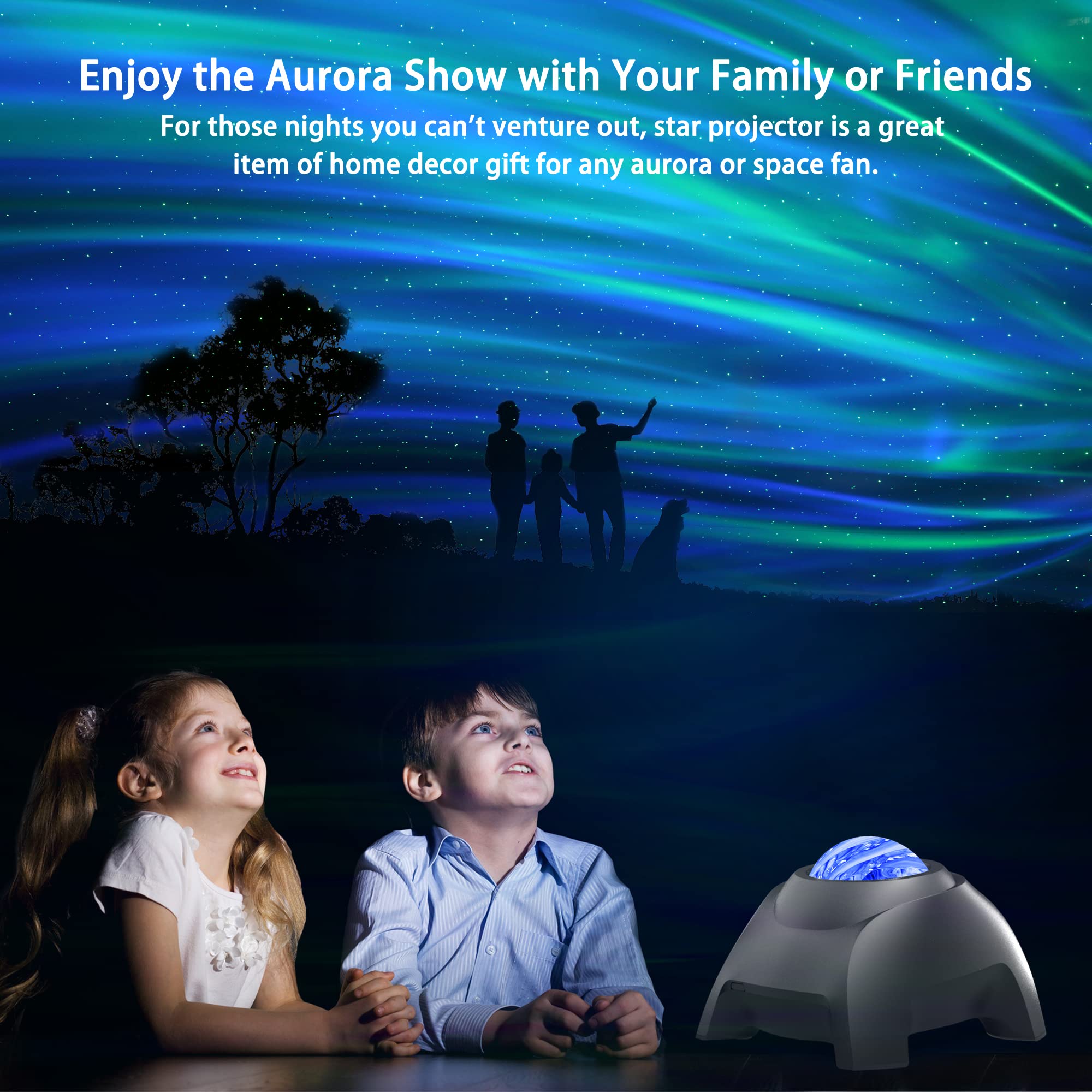 Aurora Projector - Airivo Star Projector For Kids Adults, Night Light Projector Bluetooth Speaker White Noise, Galaxy Projector