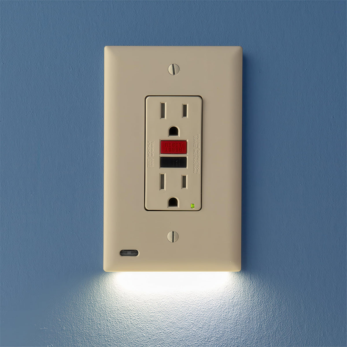 10 Pack - SnapPower GuideLight 2 [For GFCI Outlets] - Replaces Plug-In Night Light - Electrical Receptacle Wall Plate with LED N