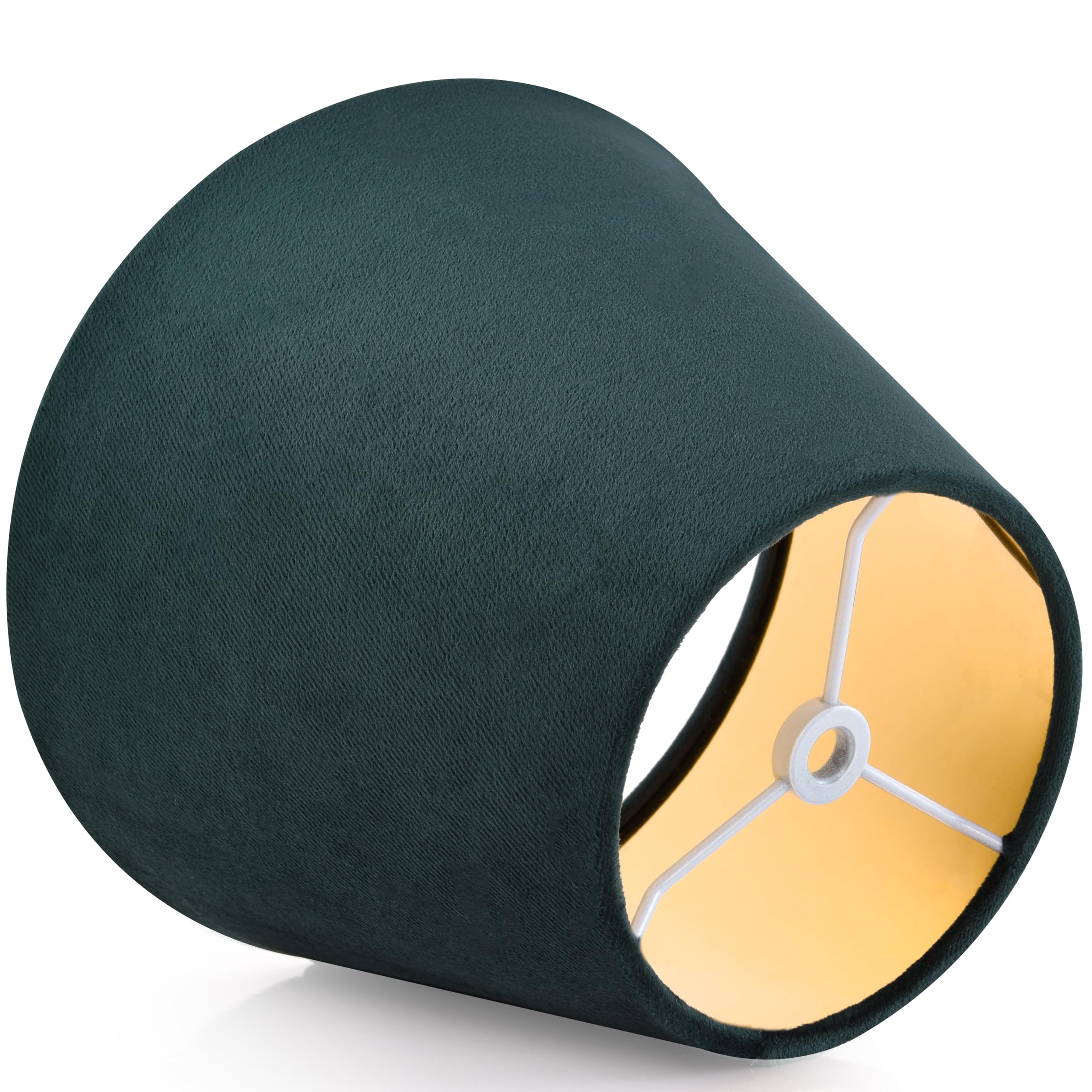 Goso 5 * 9 * 6.4 Inch(Spider) Green Velvet Lamp Shade Small Drum,Art Decor Mirror Lamp Shade For Table Lamps Wall Mount, Rustic