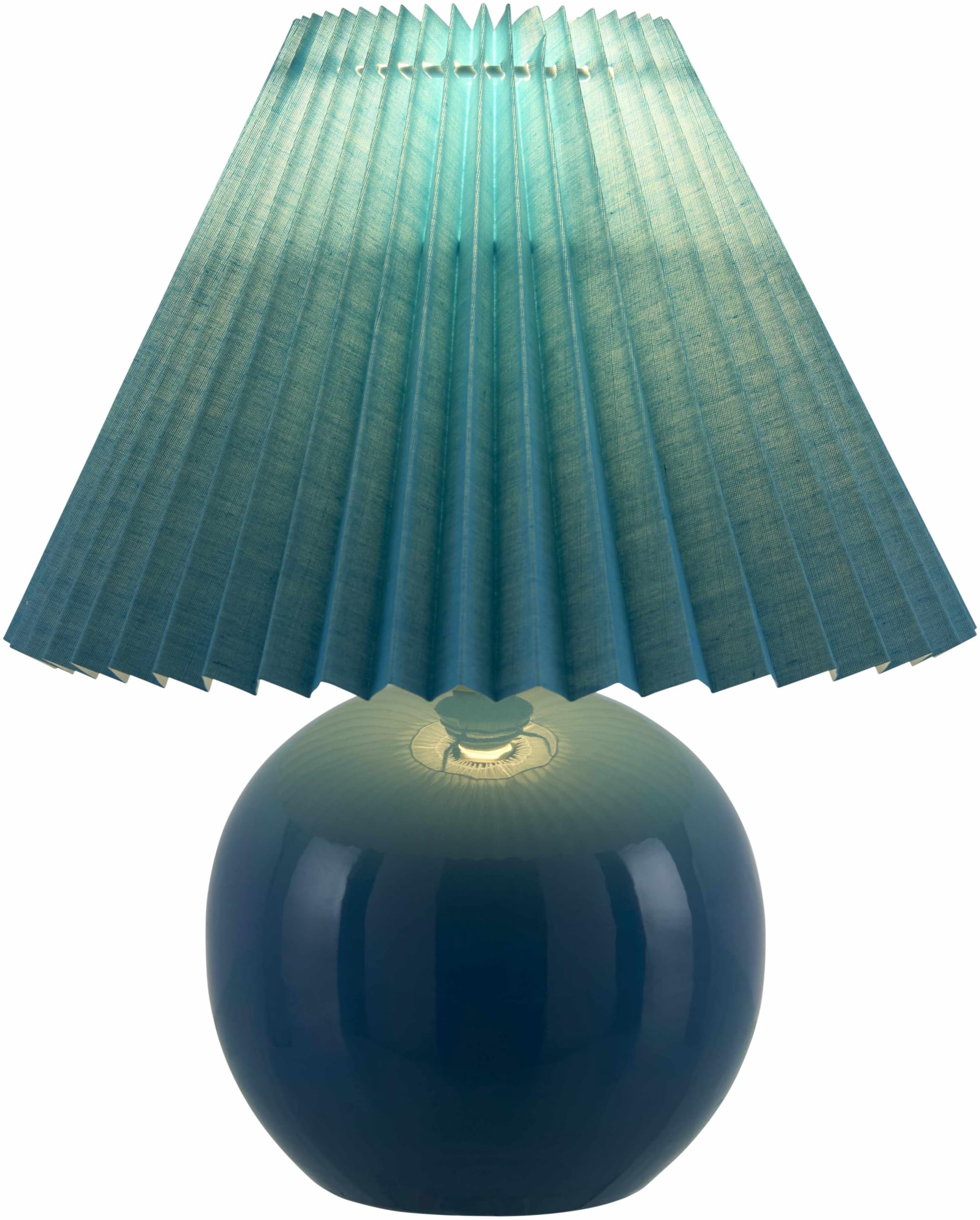 Boutiquerugs Shcheglovo Boho Ceramic Bedside Table Lamp For Bedroom Nightstand - End Side Lighting For Living Room - Blue, Teal