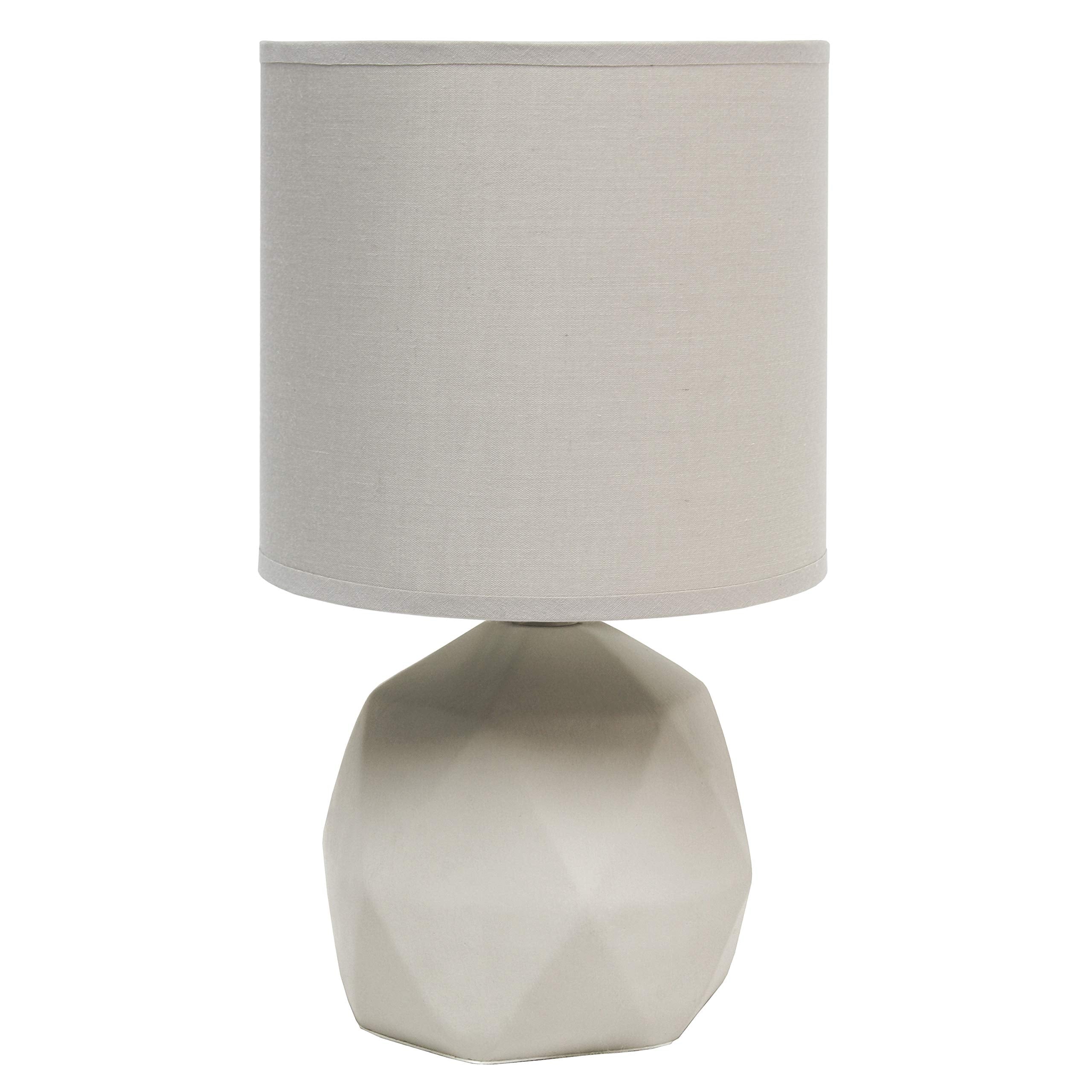 Simple Designs Lt2060-Gry Geometric Concrete Table Lamp, Gray
