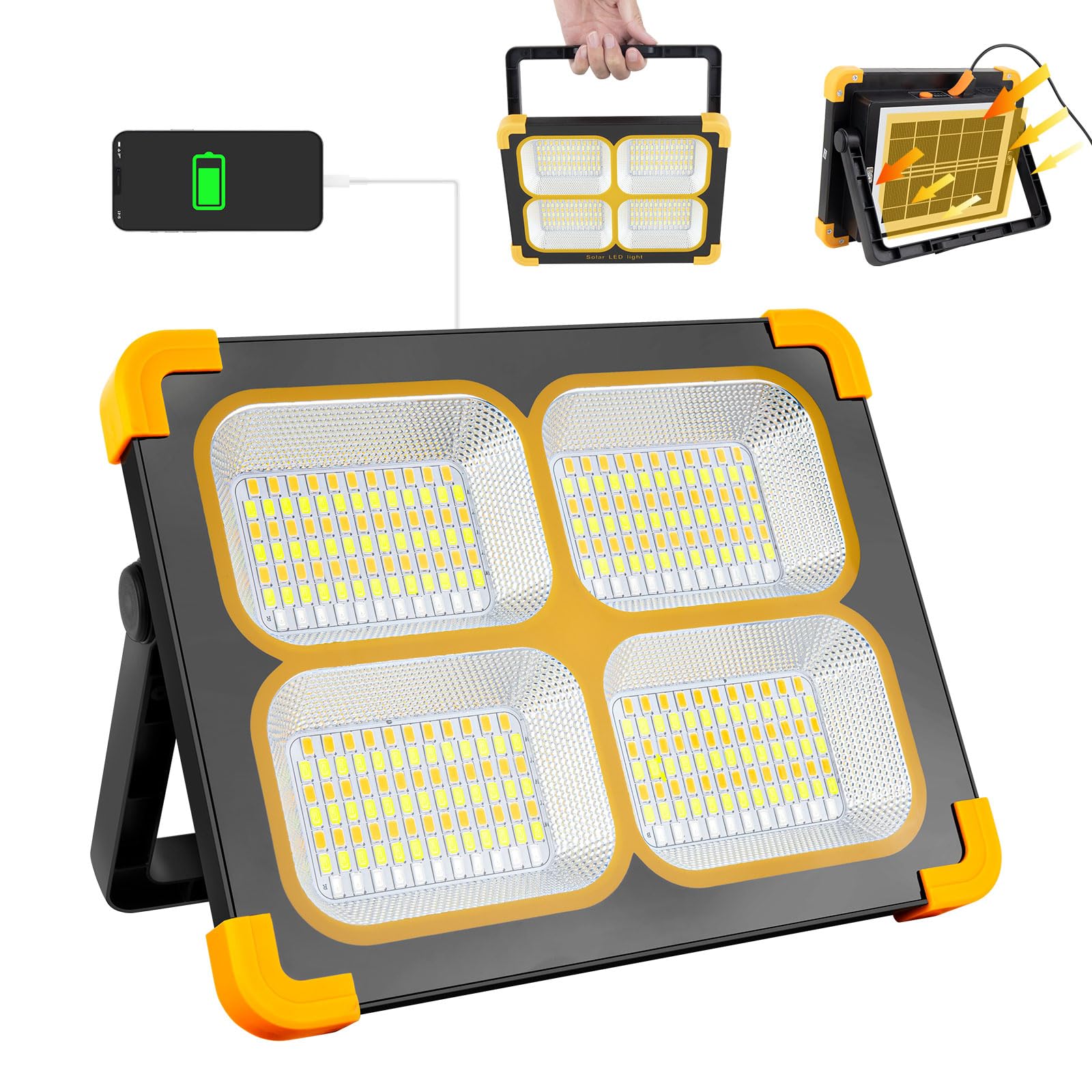 Eraylife Rechargeable LED Work Light, 120W 348Leds 10000LM Magnetic Work Light Rechargeable LED Flood Light for Job Site Car Rep