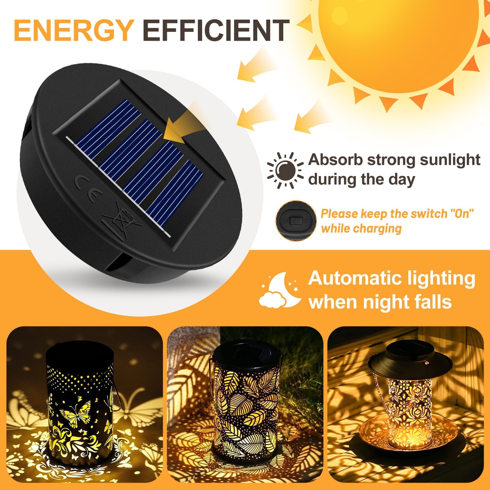 Helesin Replacement Solar Light Parts, 4 Pack Solar Lights Replacement Top, 8 Lumens, Waterproof Battery Box Top Diy Lantern Out