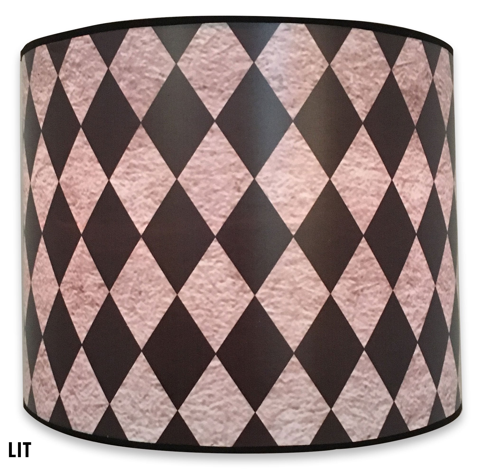 Royal Designs, Inc. Trendy Decorative Handmade Drum Shade, Made In Usa, 10In, Hbc-8018-10, Diamonds On Beige