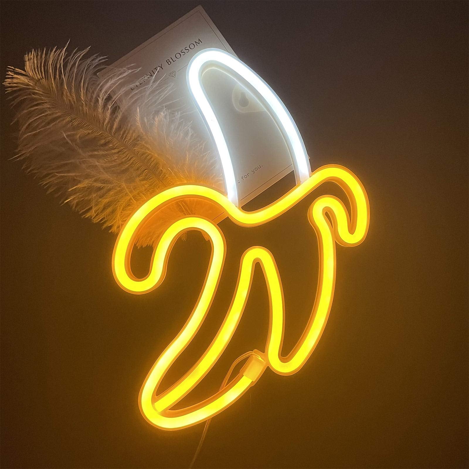 Enuoli Led Banana Neon Signs Decorative Neon Light Usb Or Battery Operated For Home Banana Night Light Art Banana Neon Wall Deco