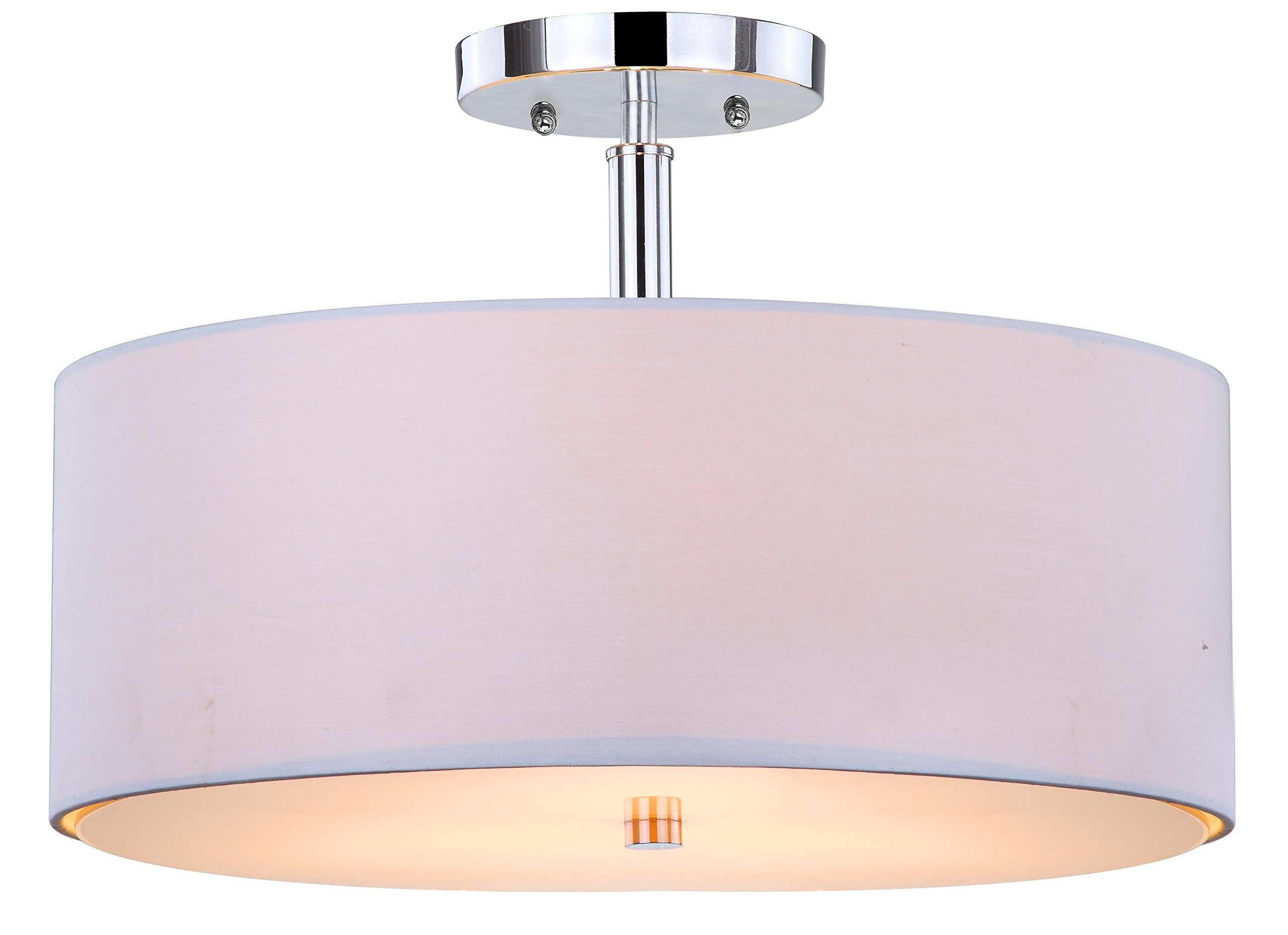 Safavieh Lighting Collection Clara Chrome 16-Inch Diameter Semi Flush Mount Ceiling Light Fixture (Led Bulbs Included)