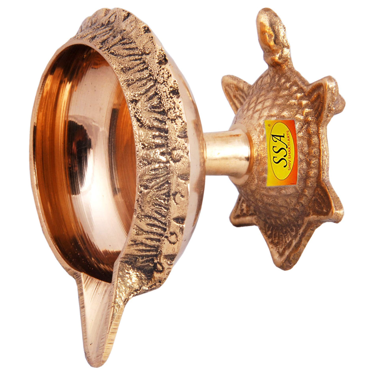 Shiv Shakti Arts Pure Brass Kuber Diya with Turtle Base Big No.2 (110 ...