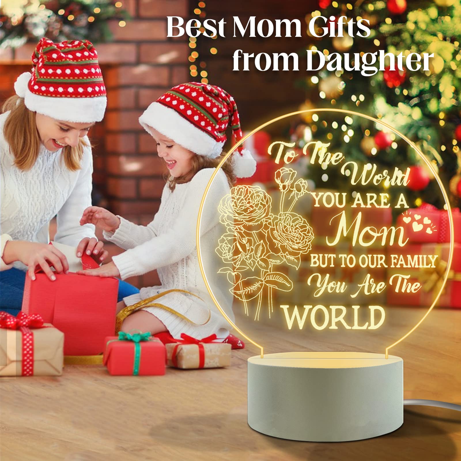 Febdey Mother'S Gift - Best Mom Birthday Gifts From Daughter & Son, Night Light Room Decoration