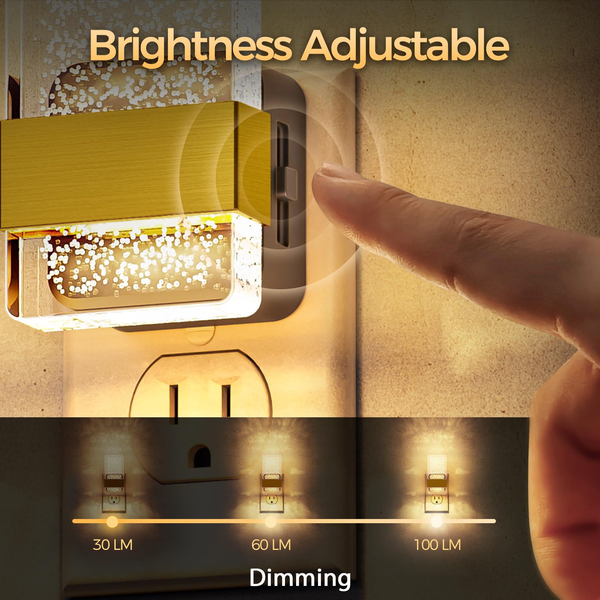 Doresshop Led Night Lights Plug Into Wall  0-100Lm Dimmable Nightlight  Bubble Decorative Night Light With Dusk-To-Dawn Sensor  Wall Sconce-Style Design Nightlights For Bathroom  Hallway Stairway Gift