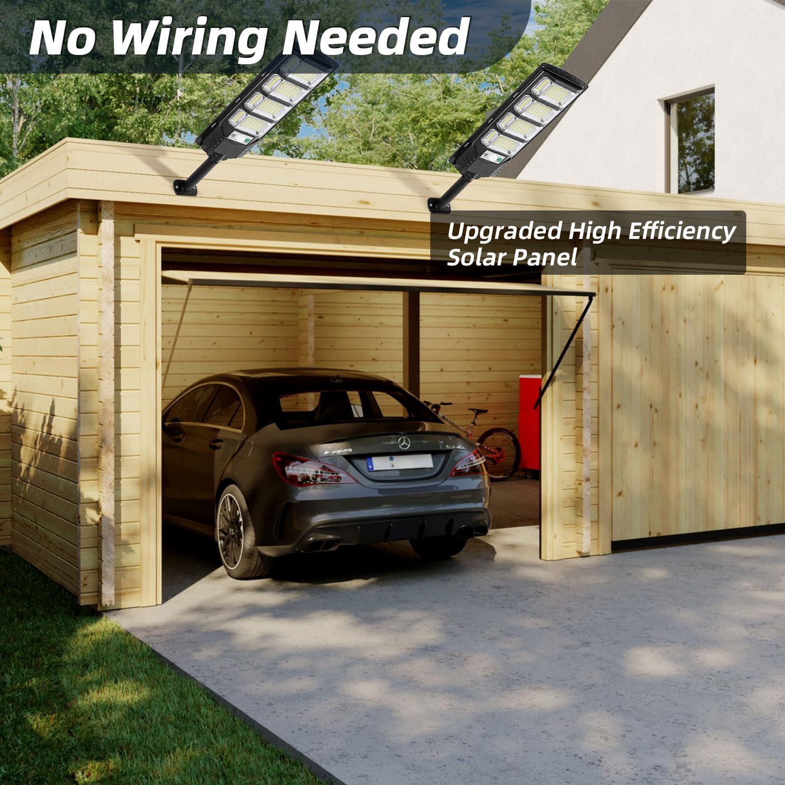 Fowseek Solar Street Lights Outdoor 2 Pack, 192 Beads Solar Lights Outdoor Waterproof With Motion Sensor, Flood Security Light W