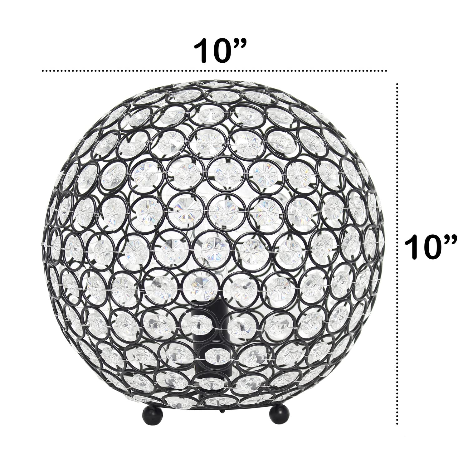 Lalia Home Table Lamp - 10in Contemporary Metal Crystal Sphere - Restoration Bronze - Model 1270-LHT-3013-RZ