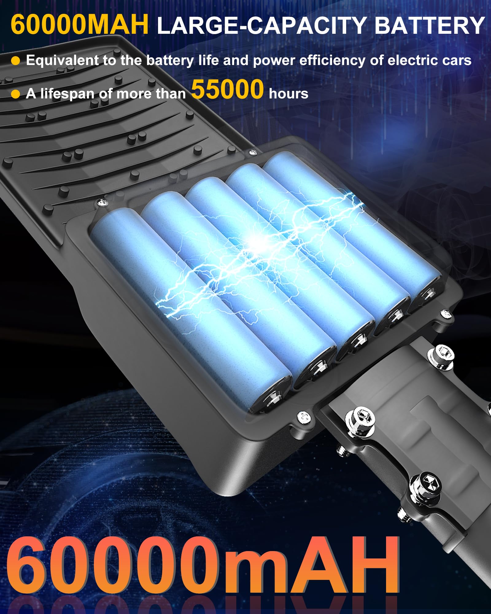 Gefolly 800000Lm Solar Street Lights, Ip67 Waterproof Dusk To Dawn Security Flood Light, 6500K