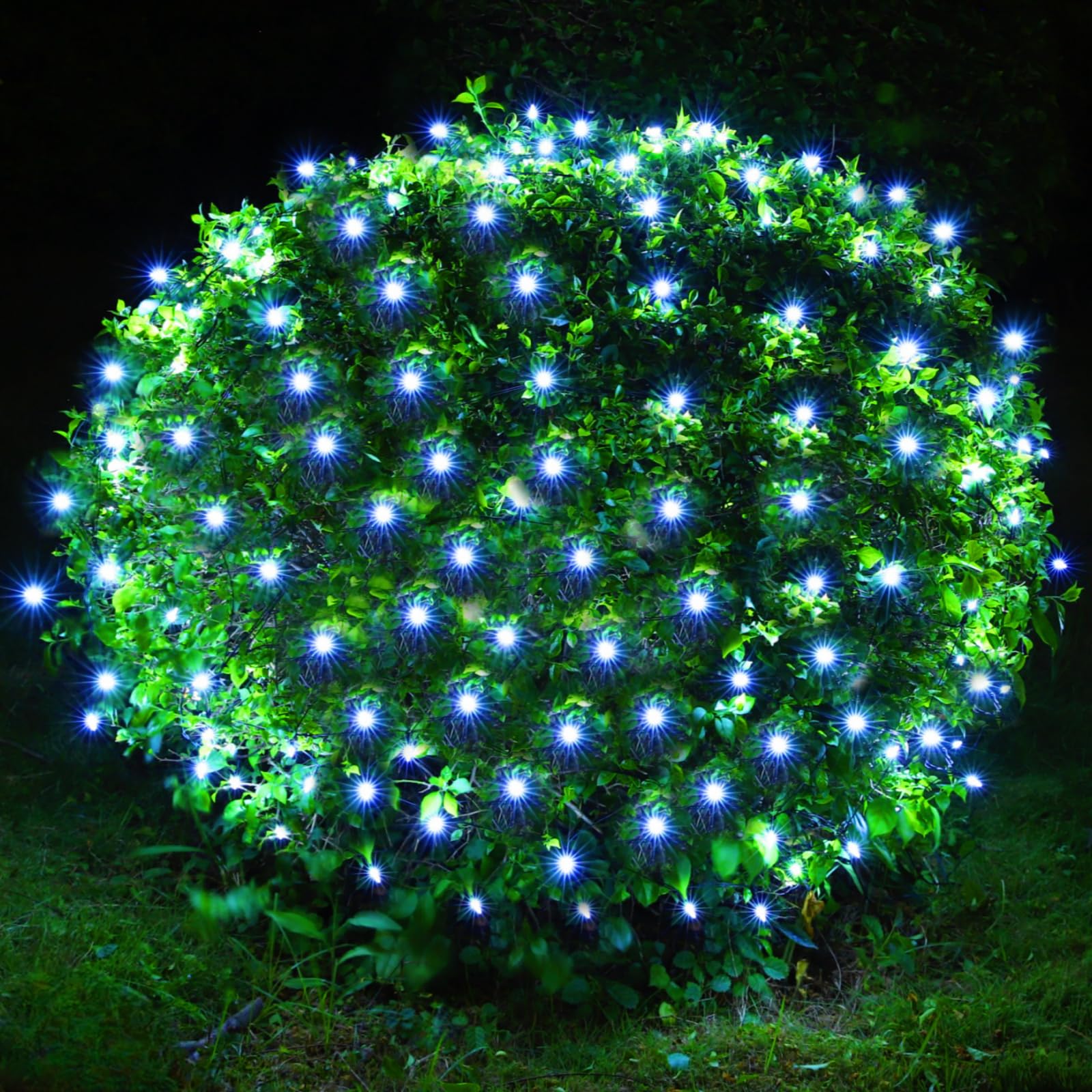Meteds LED Christmas Net Lights, 120 LED, 6ft x 4ft, Waterproof, White, Model LEHD-120/3, Outdoor Decorations for Yard and Garden