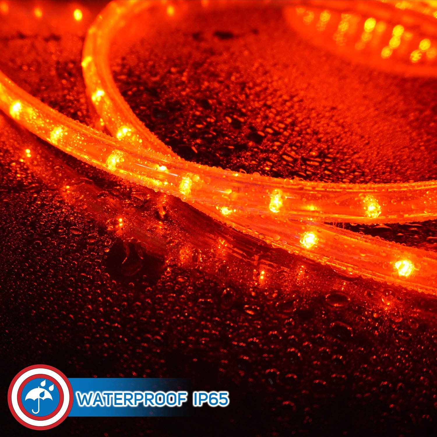 Russell Decor 200Ft/60M Led Rope Lights Lamps Kit Indoor Outdoor Decorative Lighting For Party Wedding Trees Backyard Patio Deck Bright Flexible String Tube Lights Waterproof- Red