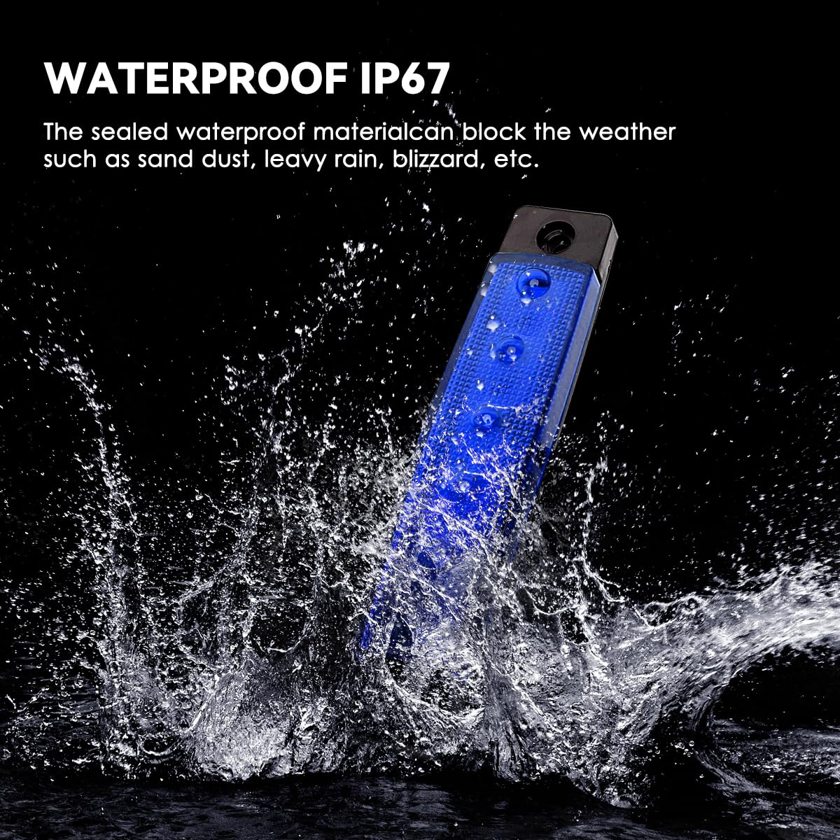 10Pcs Blue 6 Led Marine Boat Lights 12V Cockpit Navigation Lighting Waterproof Boat Interior Lights Deck Courtesy Light Navigati