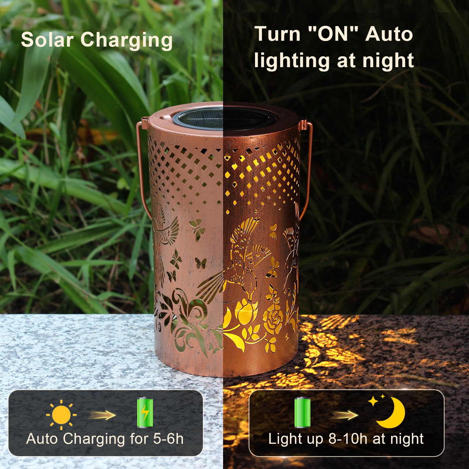 Gpp Dragonfly Gift Solar Lanterns Outdoor Waterproof Solar Lights Metal Outdoor Decor For Yard Patio Backyard Porch Christmas Bi