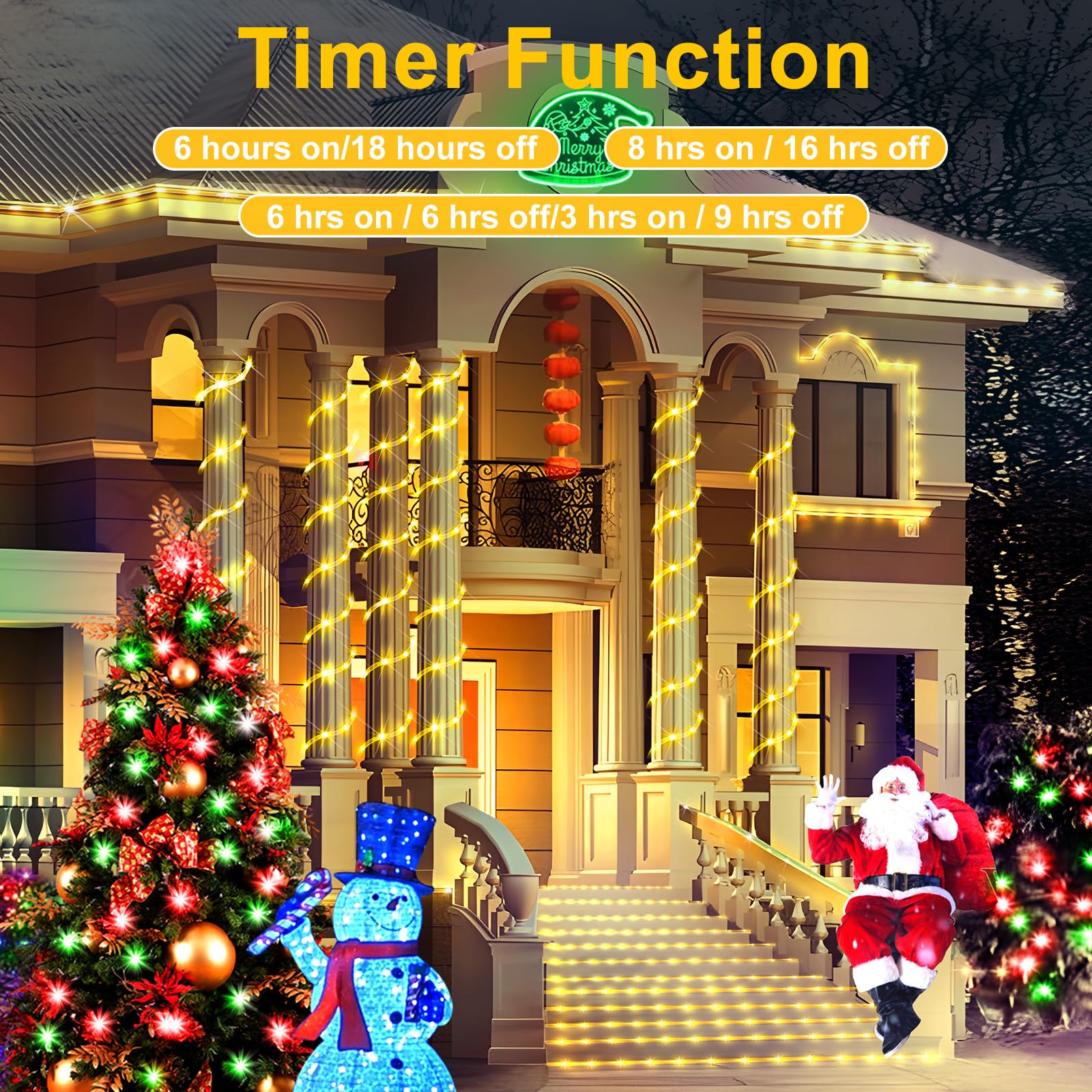 Knonew 328Ft Rope Lights Outdoor Indoor,1000Led String Lights Waterproof 8 Modes Clear Tube Lights For Outside,Bedroom,Wedding,Garden,Patio,Christmas,Tree,Rv,Holiday Decoration(Warm White)