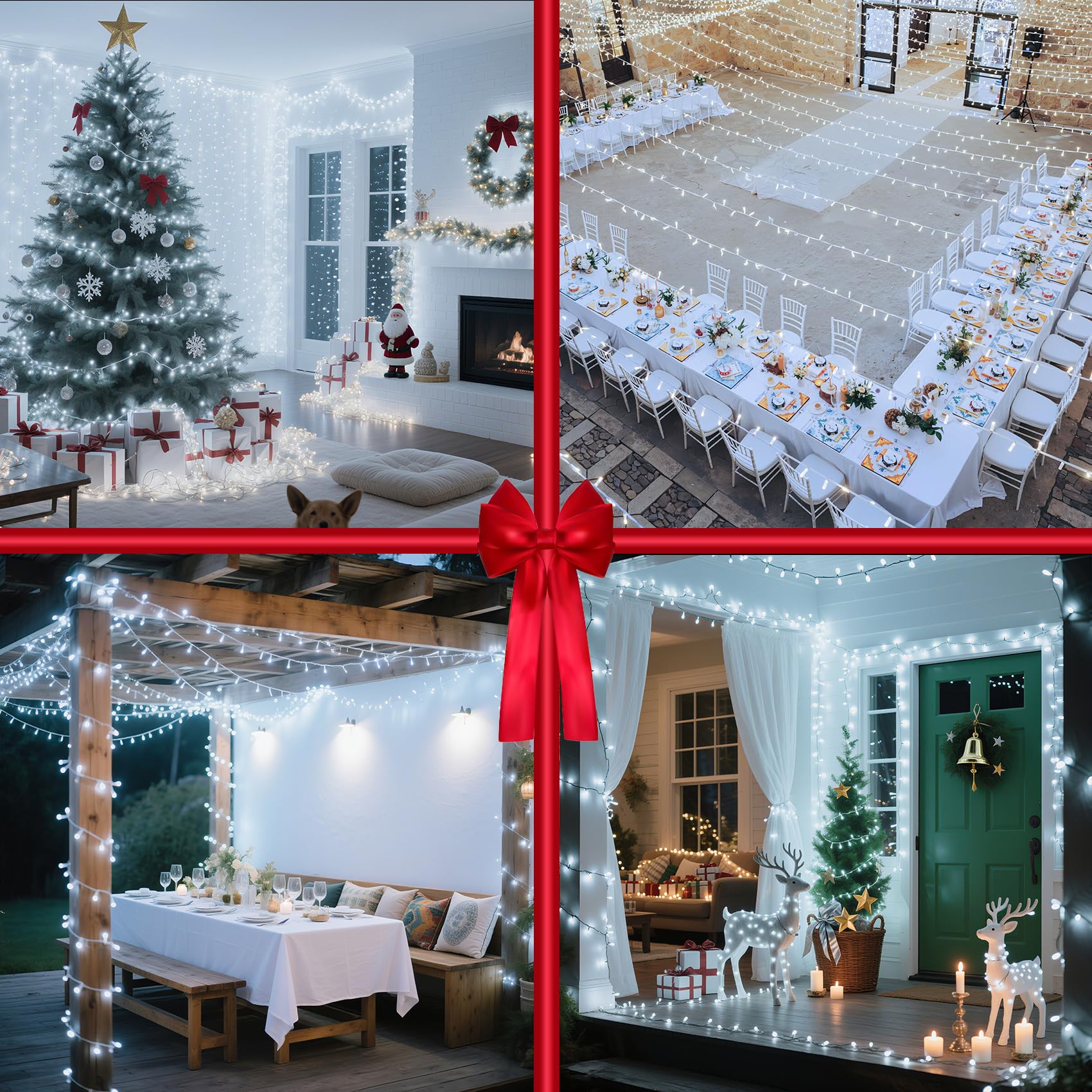 750 Led 240Ft Christmas String Lights Outdoor With 12 Lighting Modes  Green Wire Christmas Lights With Timer & Dimmable  Waterproof Plug In Fairy Lights For Room Party Home Patio Xmas  Cool White