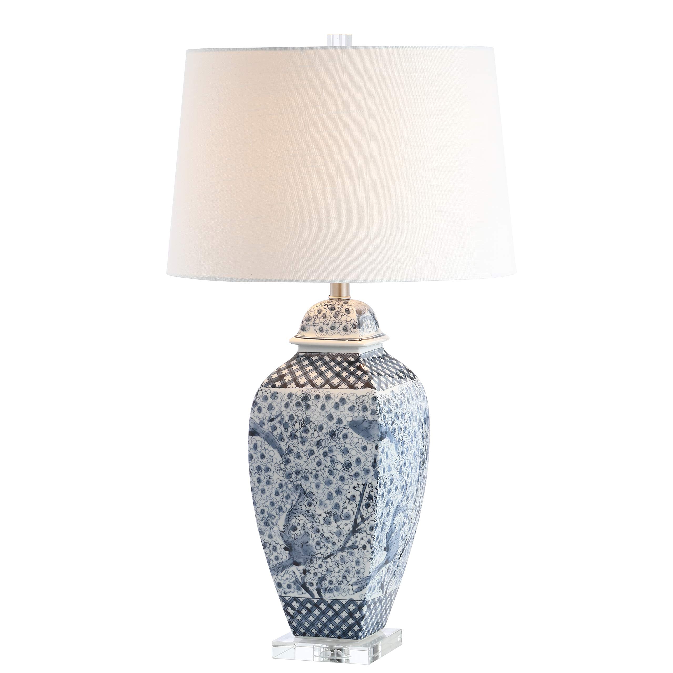 SAFAVIEH Lighting Collection Braeden Blue/ White Chinoiserie 30-inch Bedroom Living Room Home Office Desk Nightstand Table Lamp 