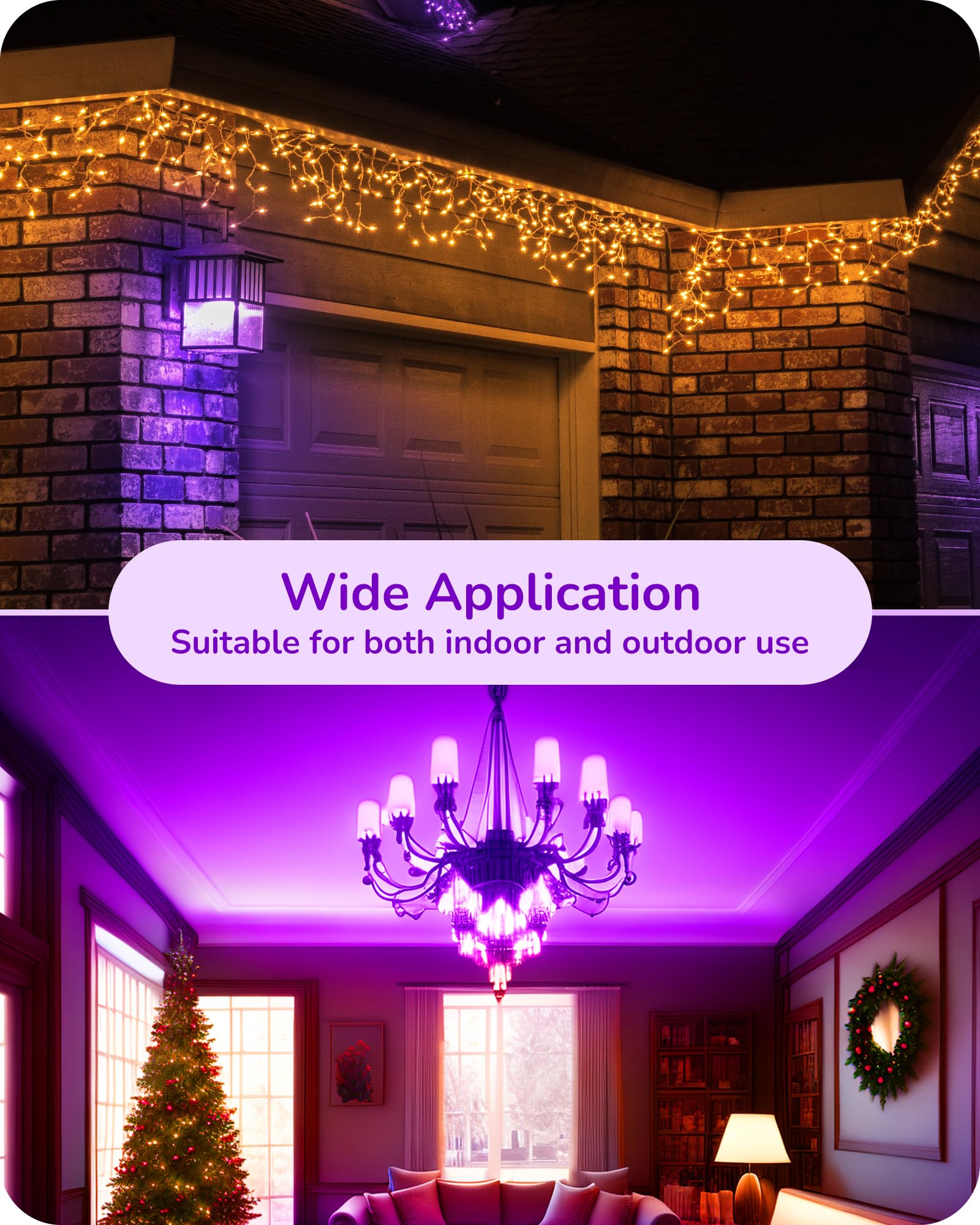 EDISHINE Halloween C35 Dimmable Purple LED Light Bulb, E12 Candelabra Bulbs, 60 Watt Equivalent, LED Chandelier Bulb, Vintage Ca