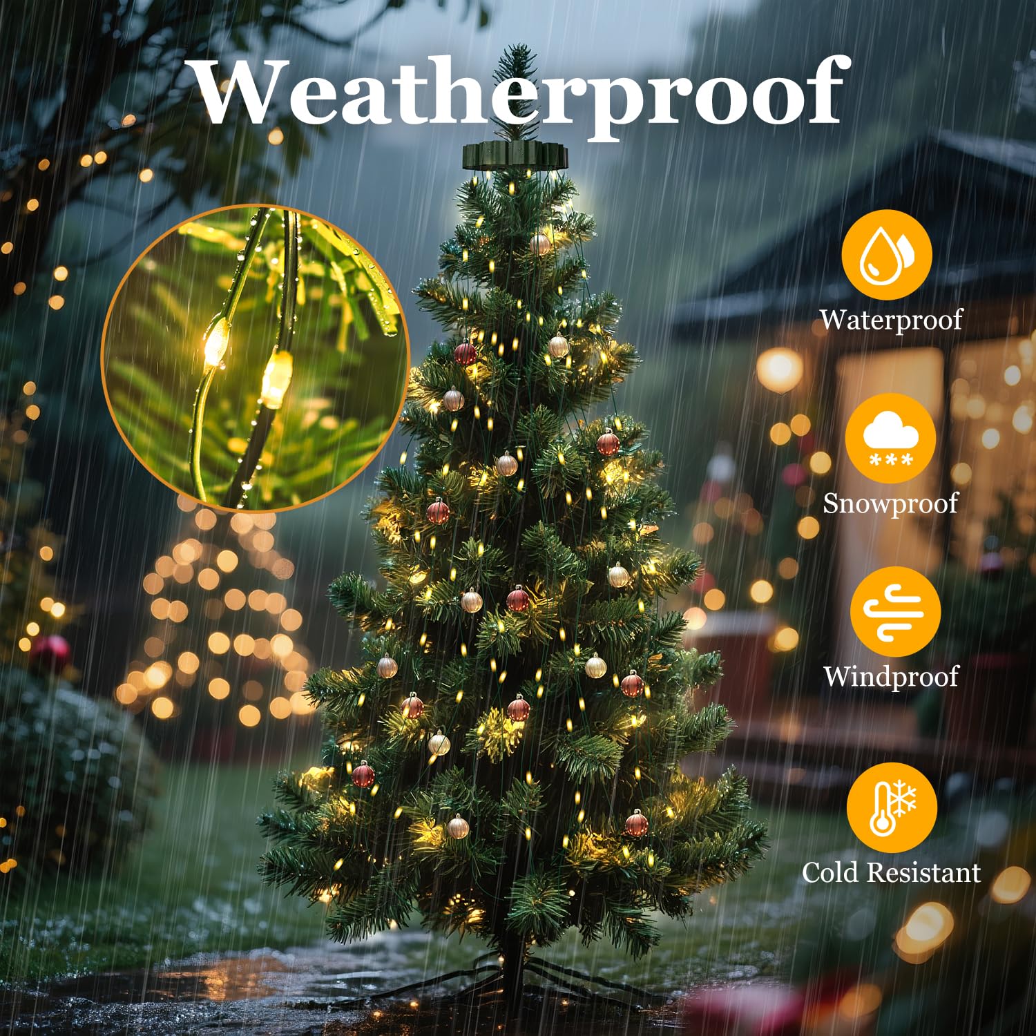 Btfarm Christmas Tree Lights With Remote  6.6Ft 400 Led Usb Plug In Fairy Xmas Light For 5-7Ft Tree Timer Waterproof Dimmable 8 Modes Cascading Twinkle String Light For Indoor Outdoor Decor Warm White