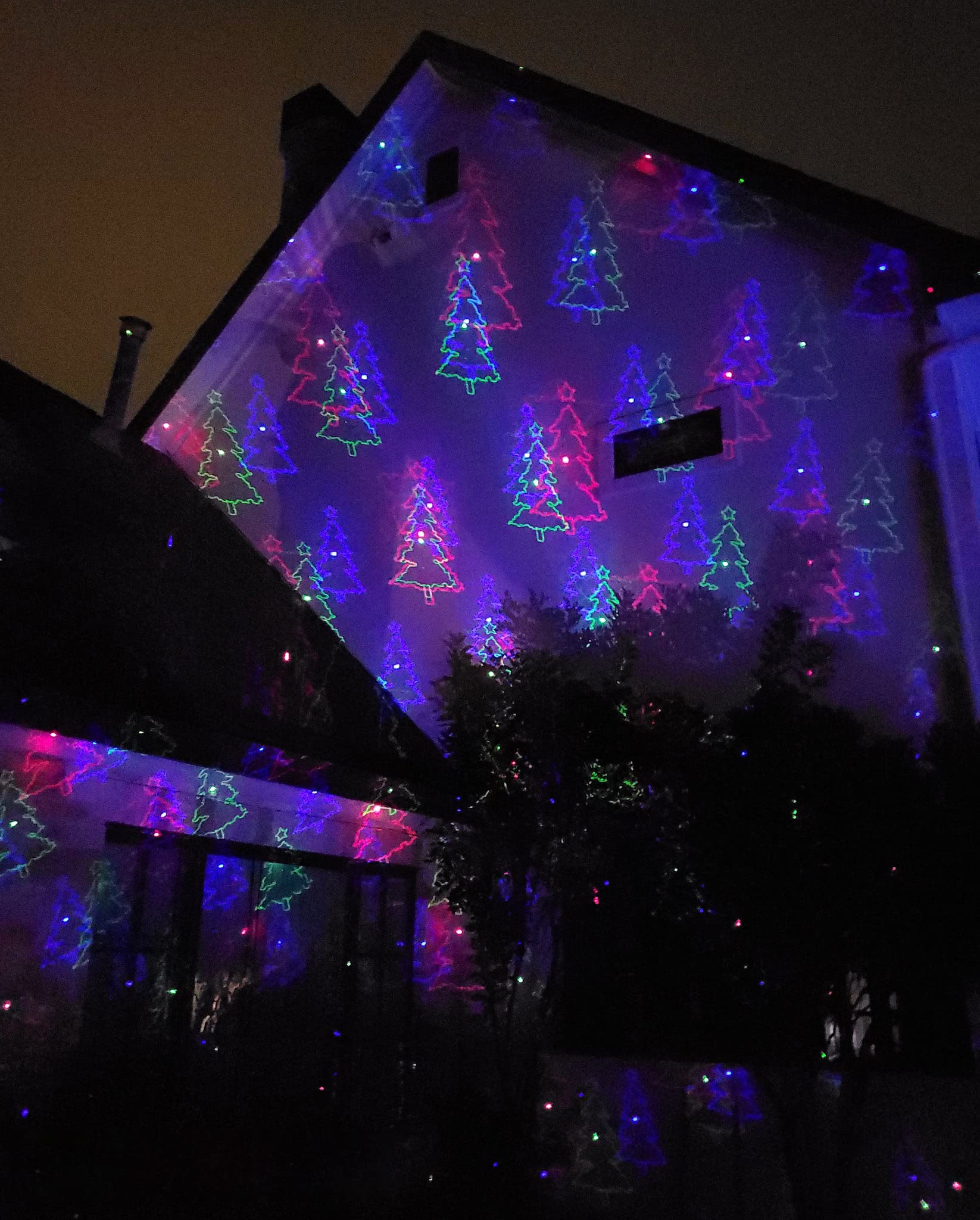 LedMAll RGB Outdoor Laser Lights - Motion Pattern Firefly, 18 Patterns, RF Remote Control, Black Aluminum, Model X-37P