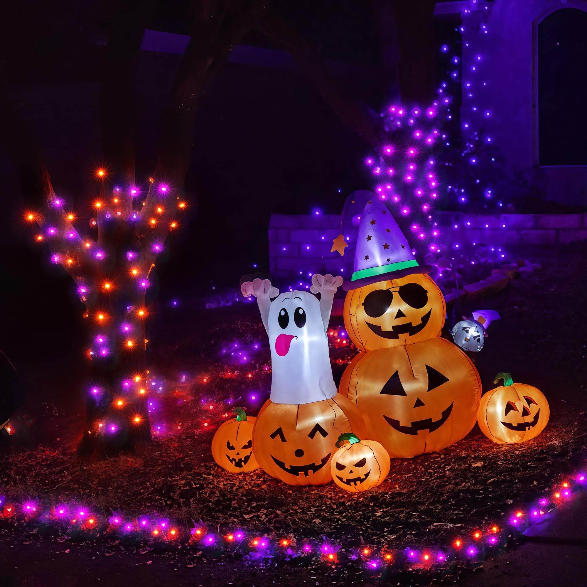 Wbao Halloween Lights Orange Purple 300Led 108Ft Super Bright String Lights  Ul Certified  8 Lighting Modes  Timer  Connectable  Memory & Waterproof For Indoor Outdoor Halloween Decorations
