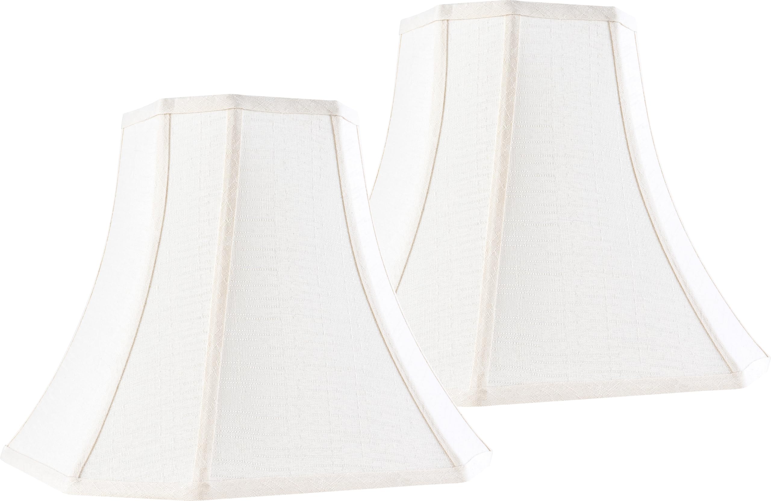 Jerhous Cream Square Cut Corner Bell Lamp Shade Set Of 2 Medium Lampshade 6.5``Top×13``Bottom×10.6``Hight(Spider) Vintage Lamp Shade For Table & Floor Lamp - Lampshade Replacement
