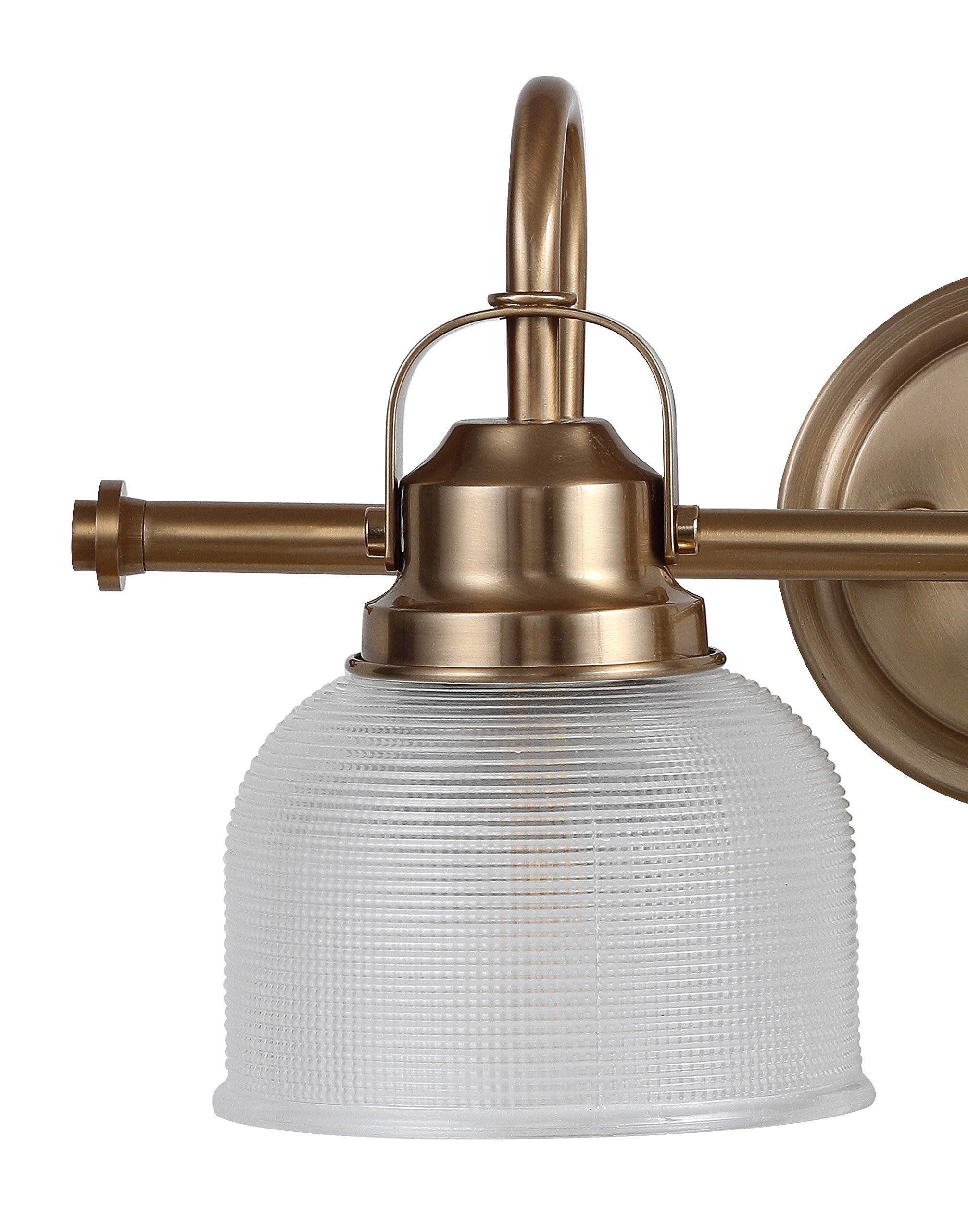 JONATHAN Y Virginia 2-Light LED Vanity Light Brass Gold Metal Glass JYL7408B